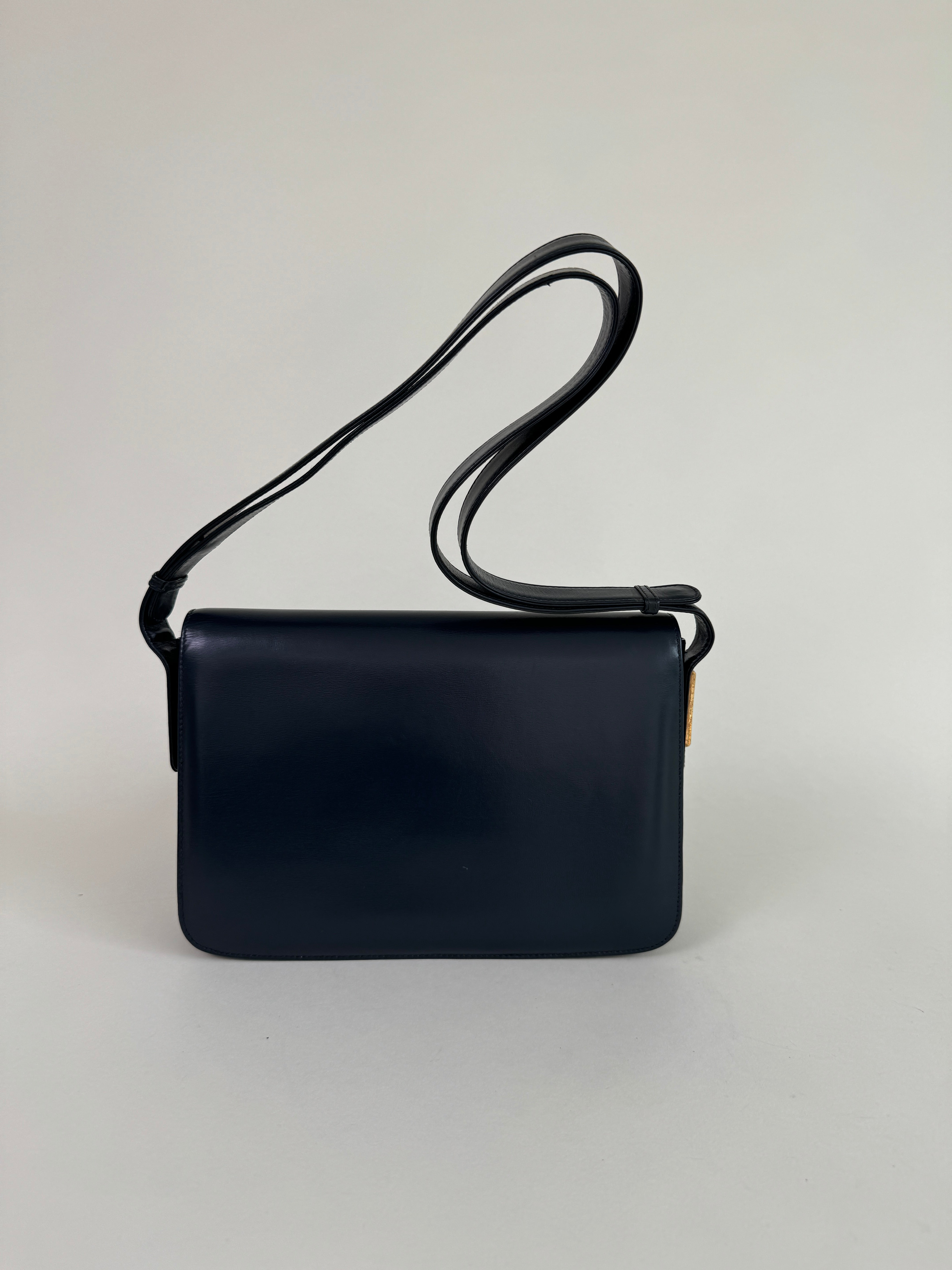 Gucci Navy Calfskin Leather Shoulder Bag