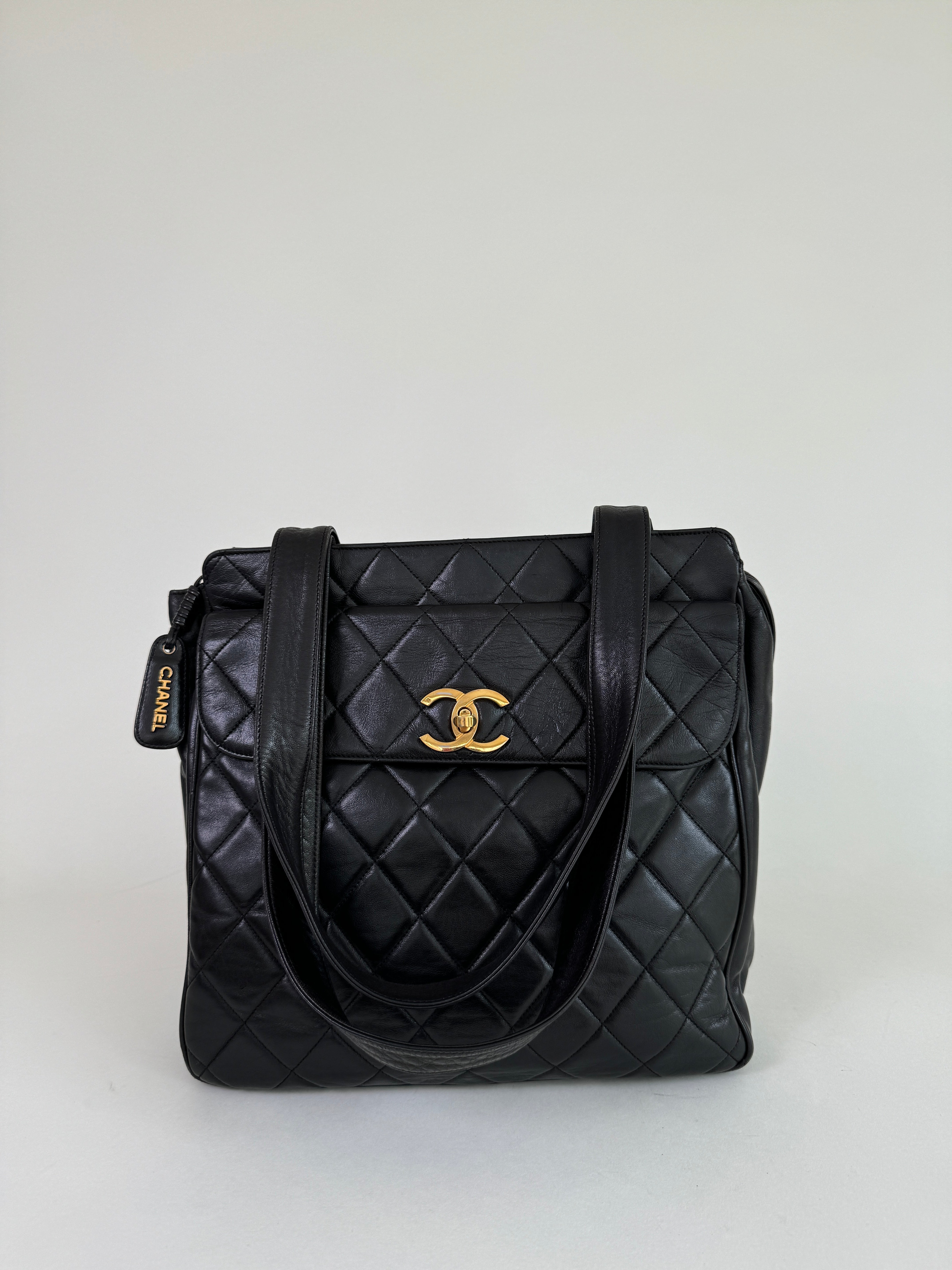 Chanel Black Quilted Lambskin CC Shoulder Bag