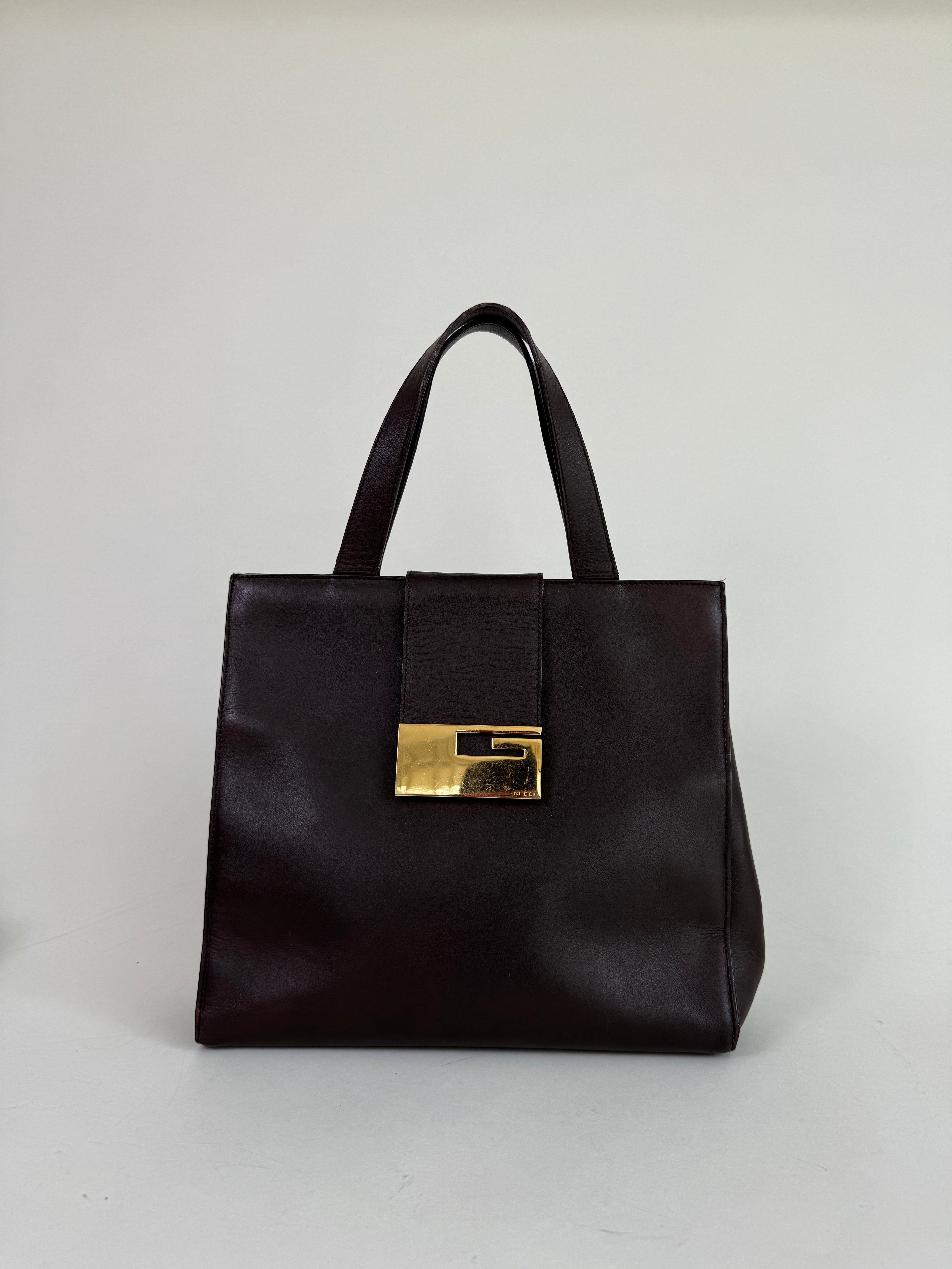 Gucci Brown Leather G Tote Bag