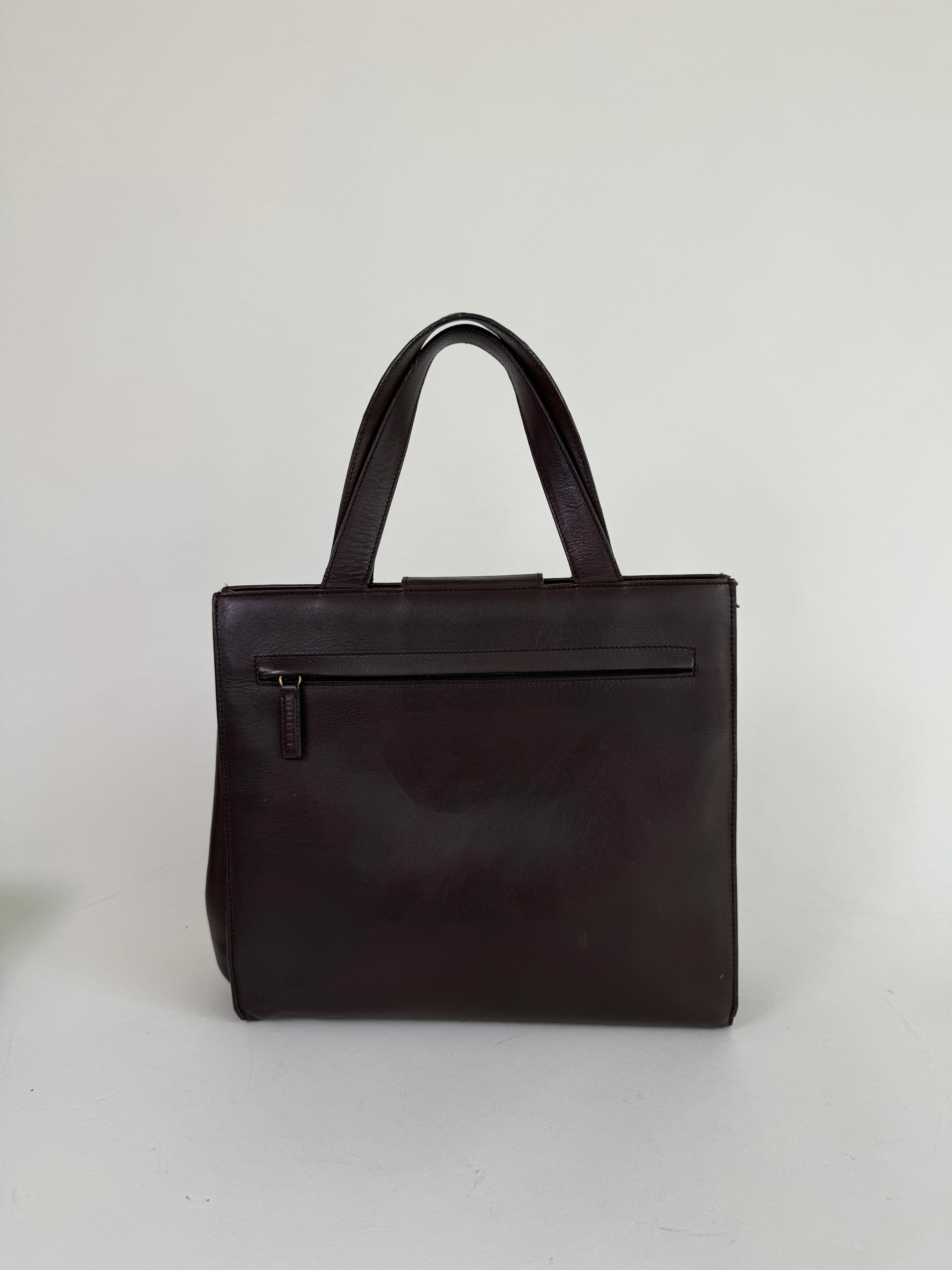 Gucci Brown Leather G Tote Bag