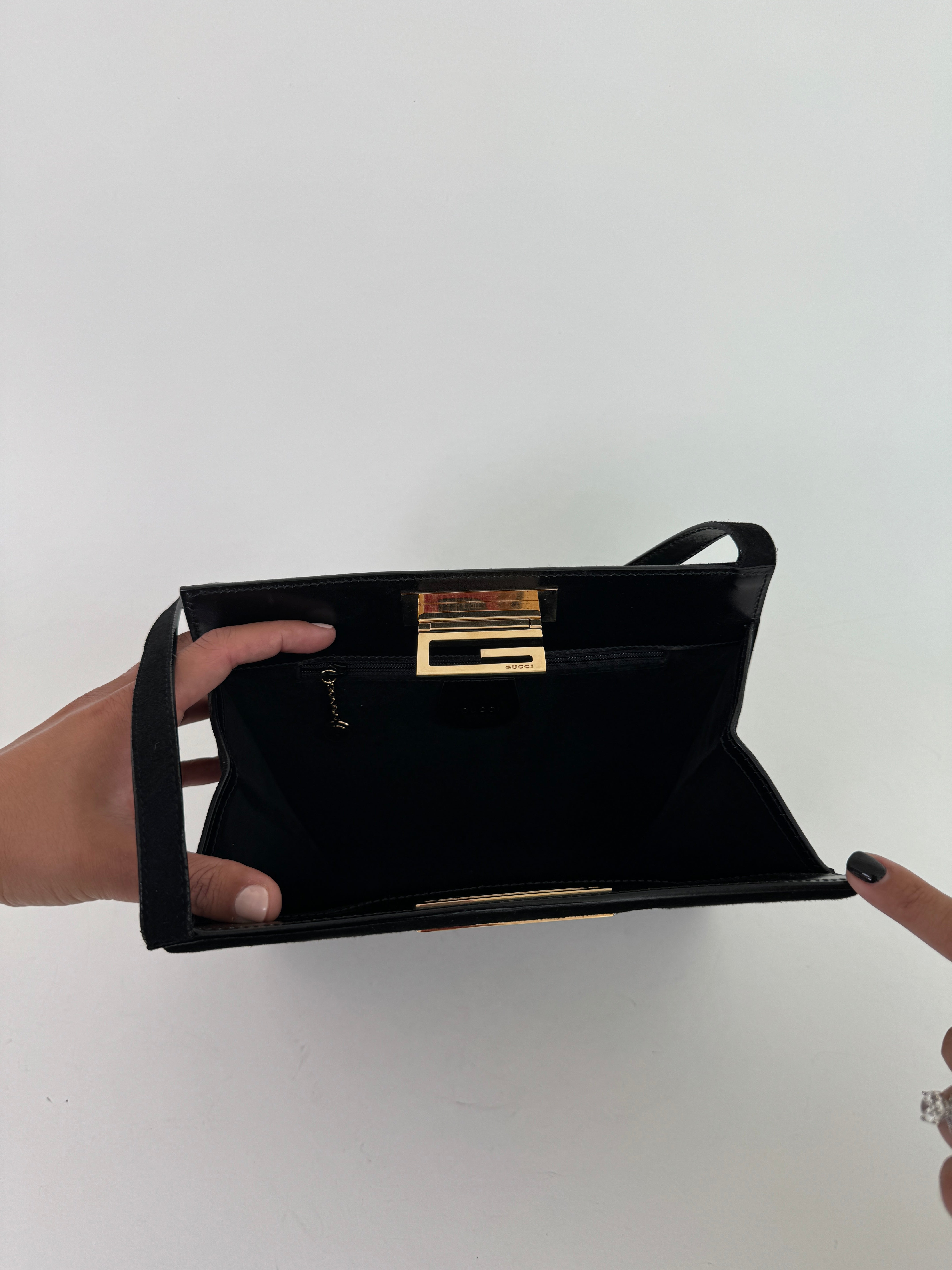 Gucci Black Suede Shoulder Bag