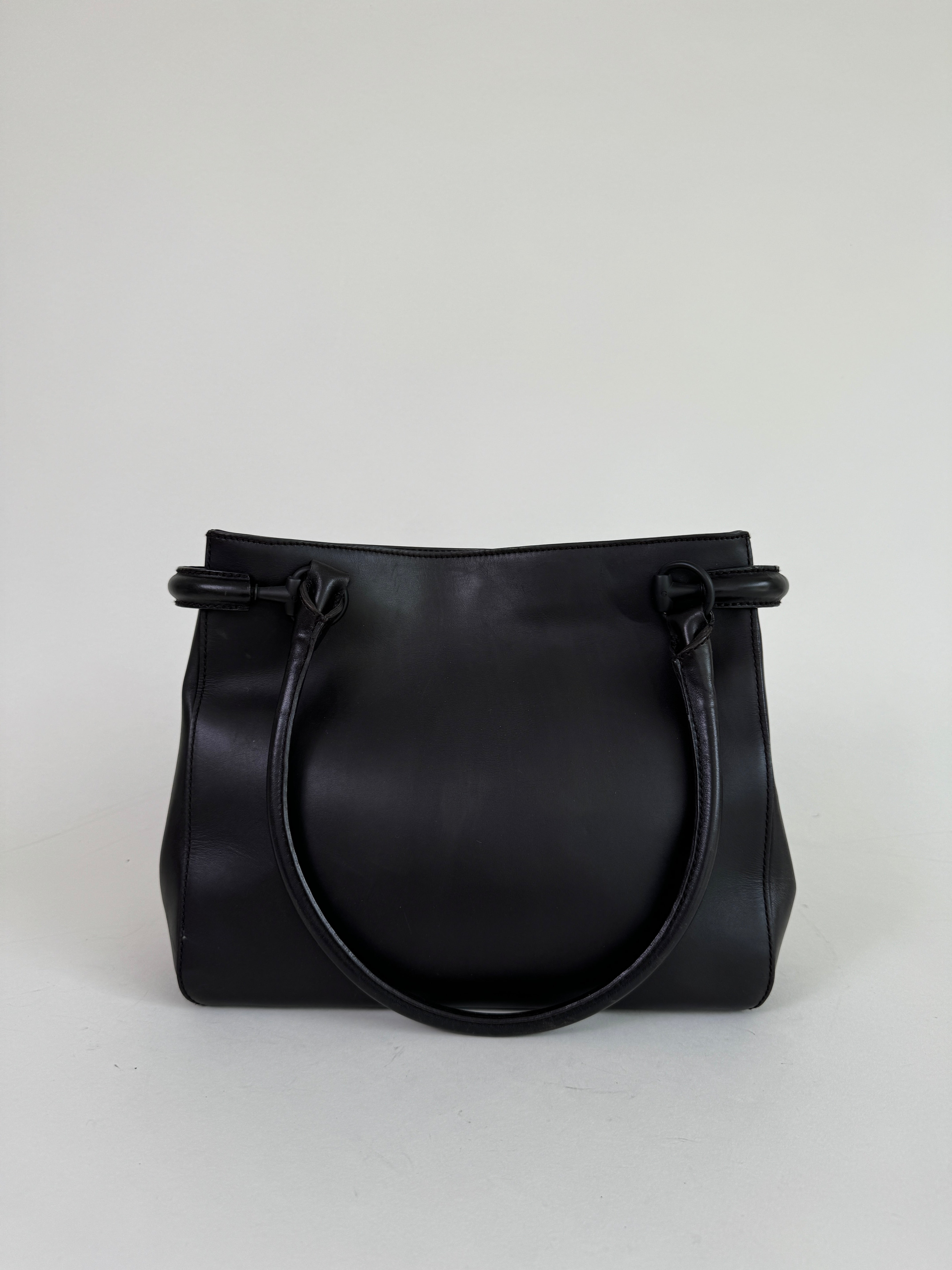 Gucci Tom Ford Horsebit Black Leather Shoulder Bag