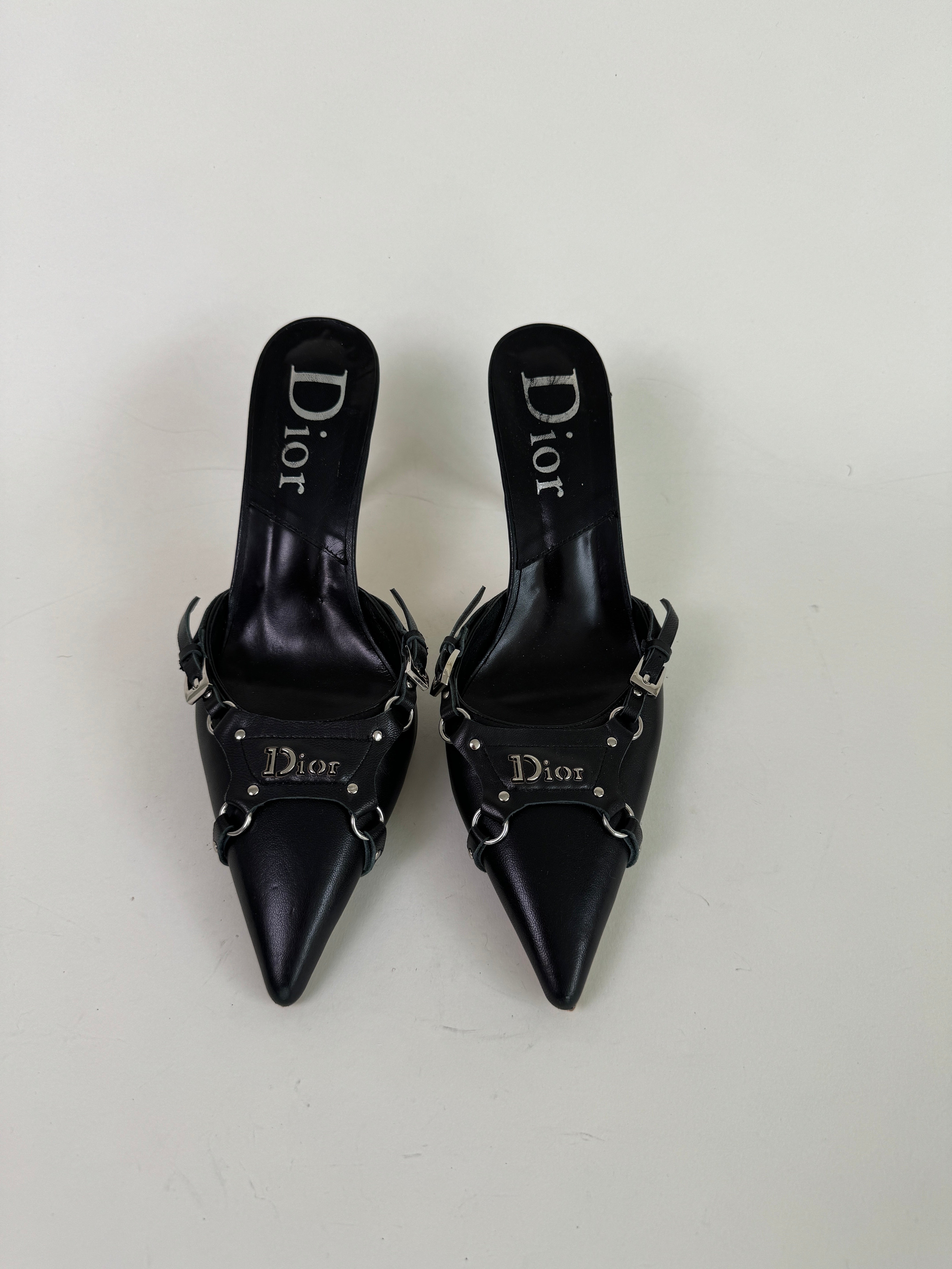 Vintage Dior Black Mules 41