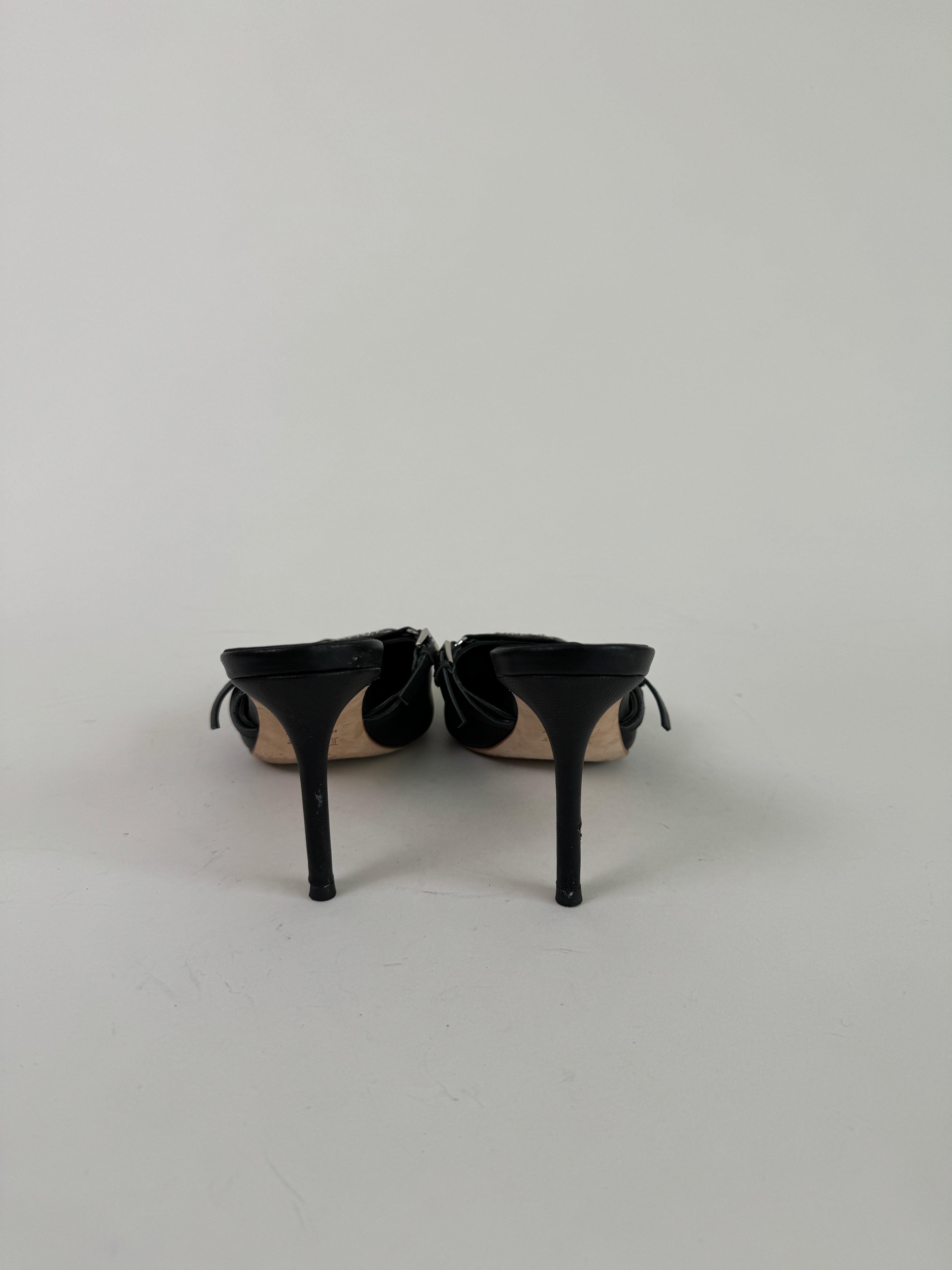 Vintage Dior Black Mules 41