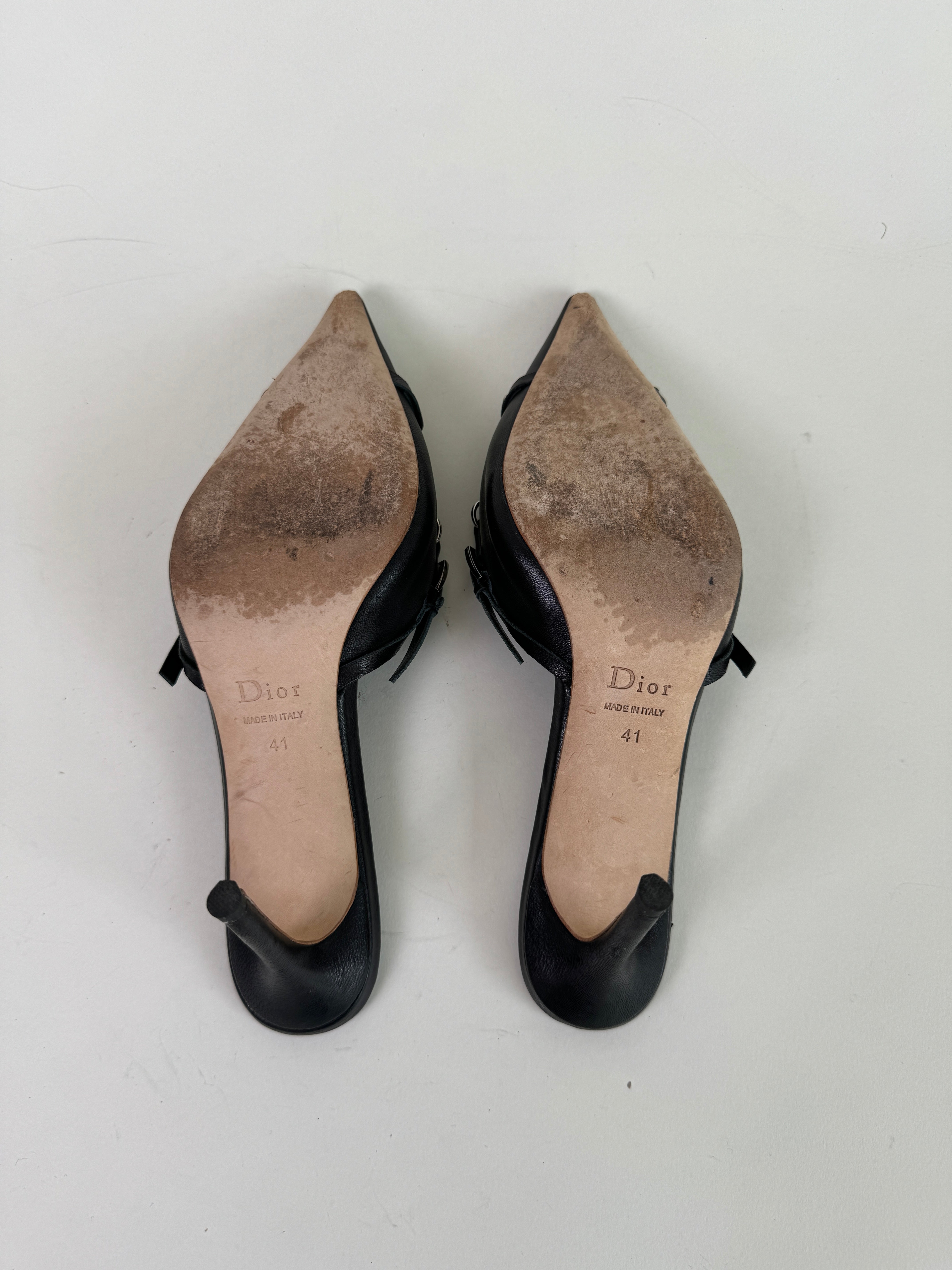 Vintage Dior Black Mules 41