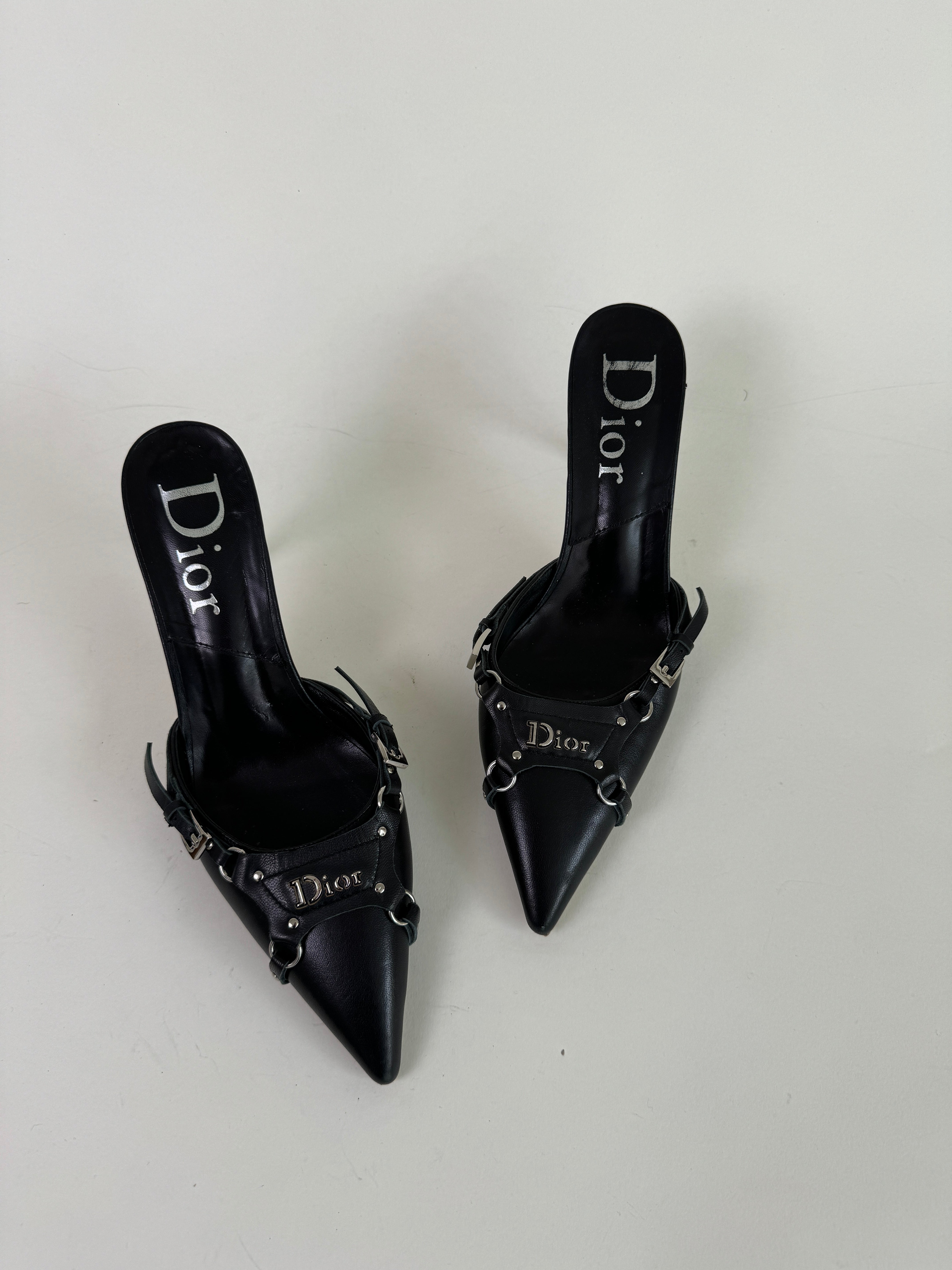 Vintage Dior Black Mules 41