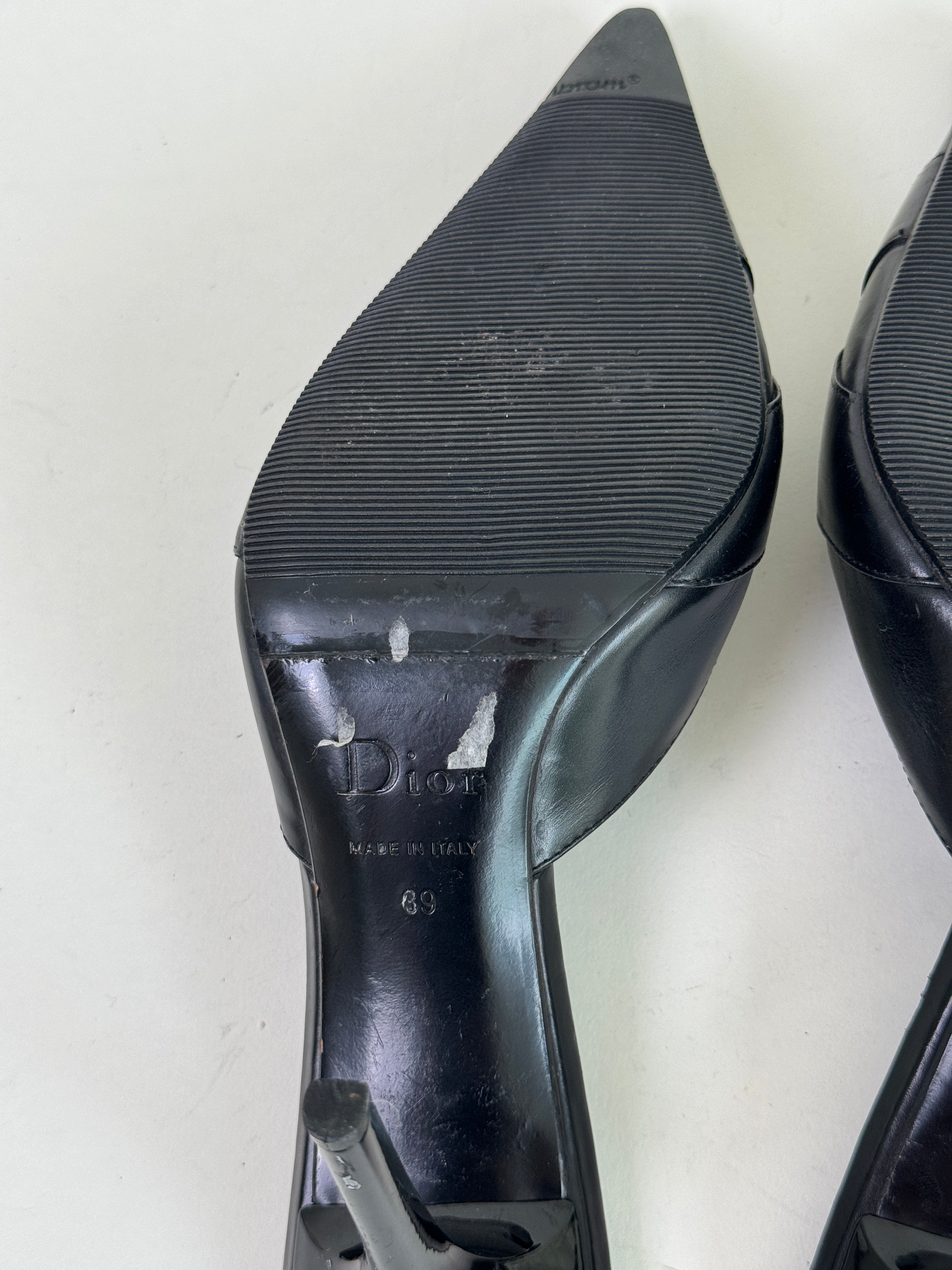 Vintage Dior Black Mules 39