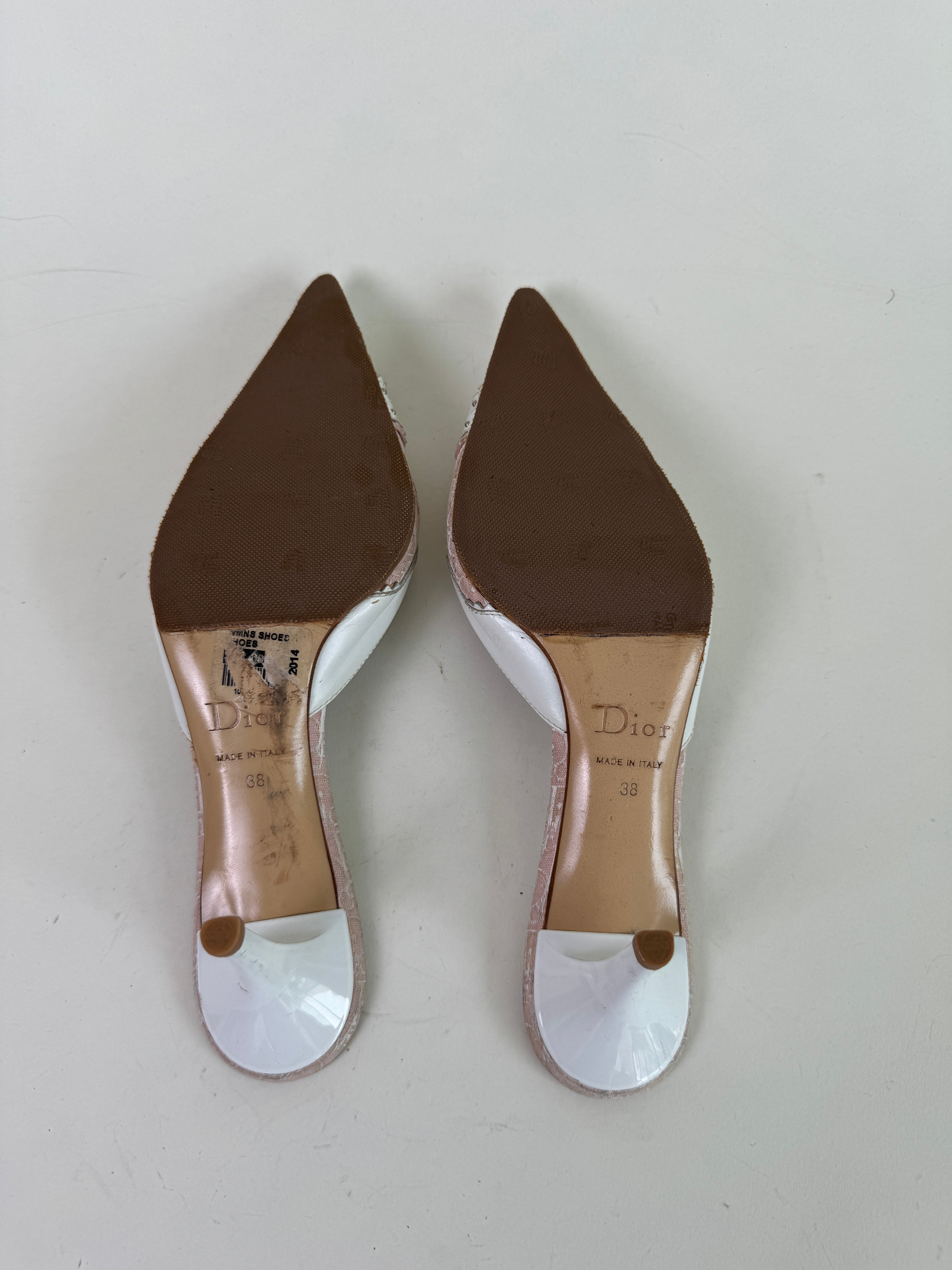 Vintage White Dior Mules 38