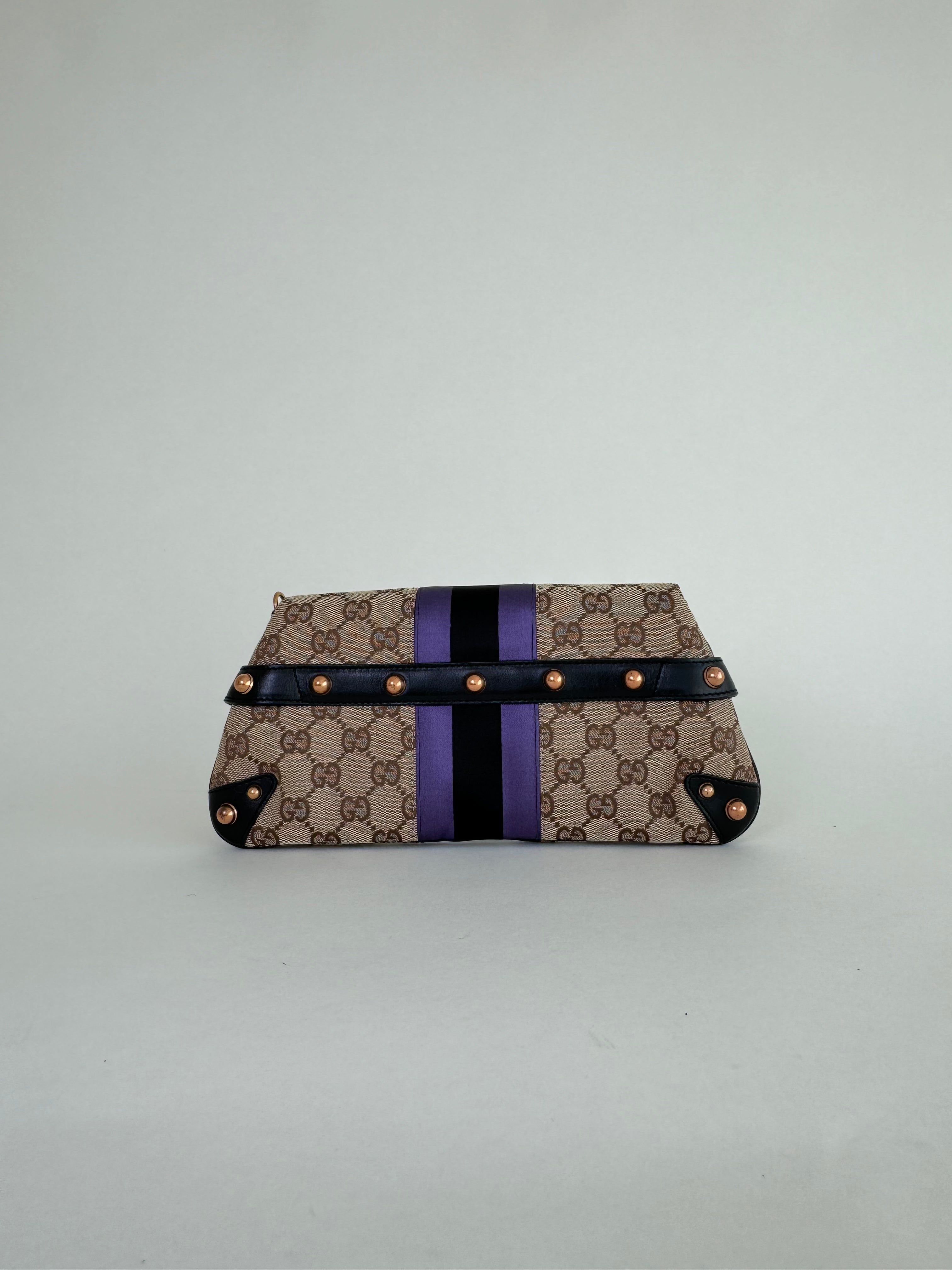 Gucci Tom Ford Horsebit Canvas Clutch/Shoulder Bag