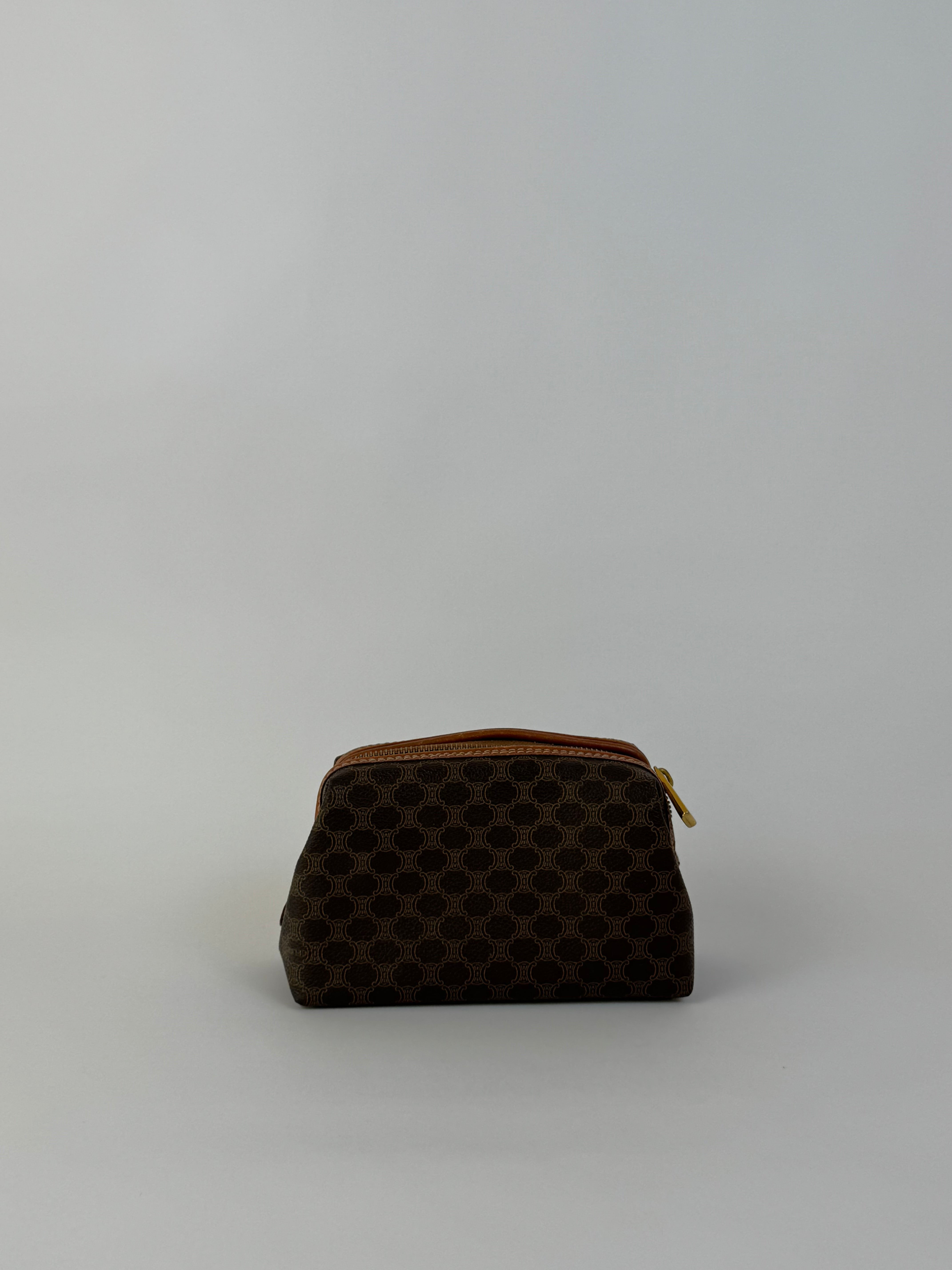 Celine Brown Macadam Cosmetic Bag Small