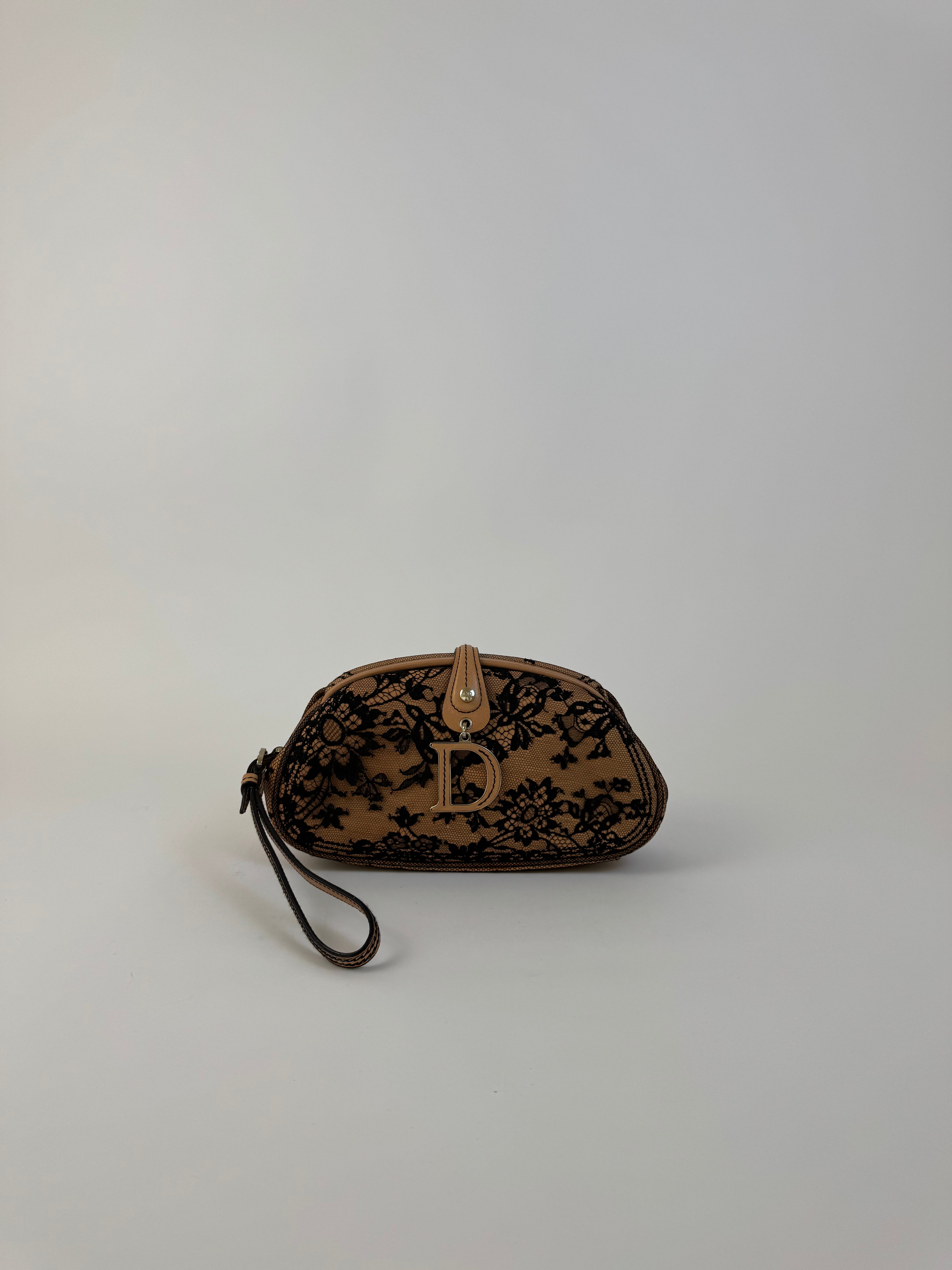 Dior Lace Embroidered Leather Clutch