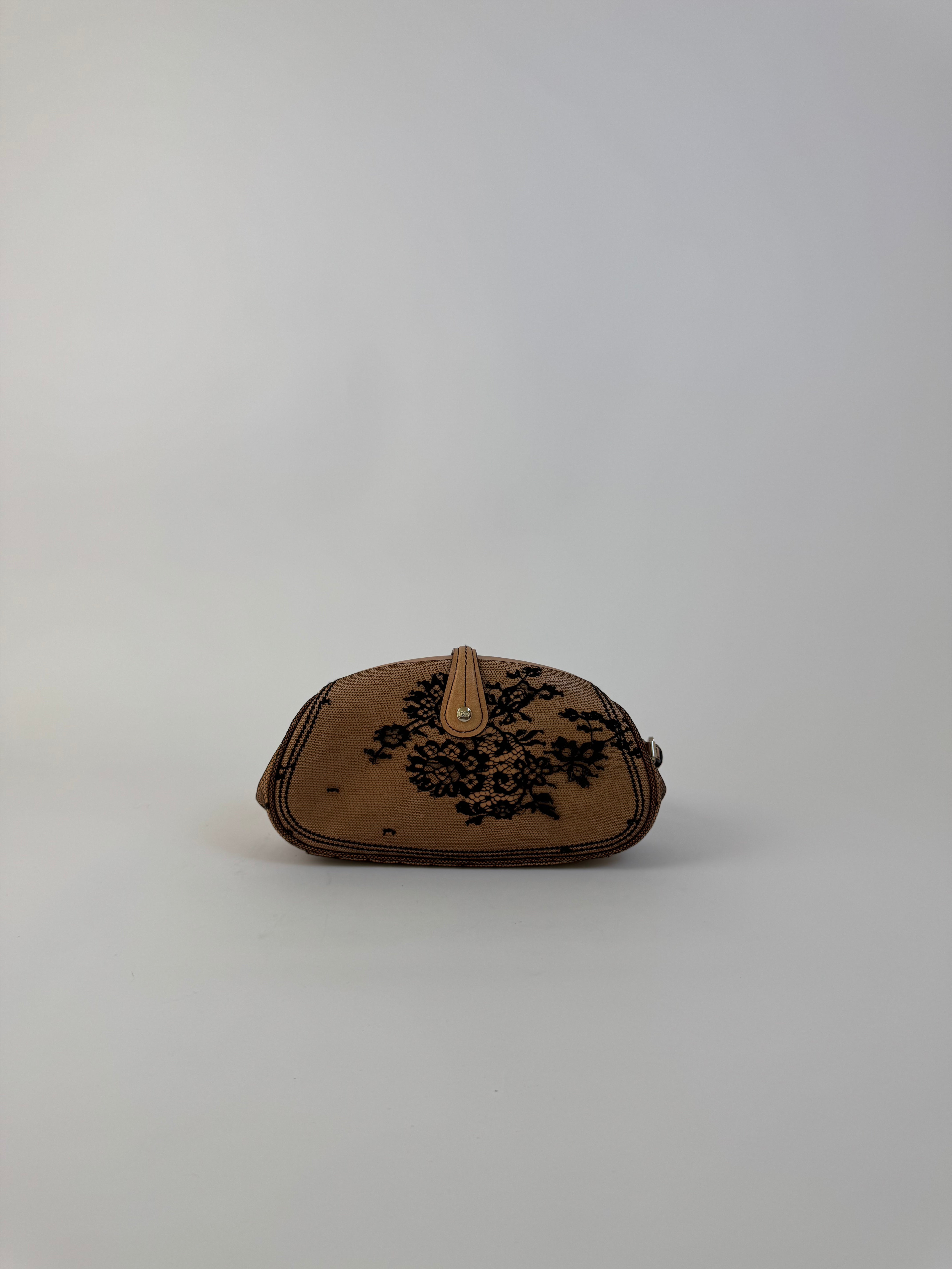 Dior Lace Embroidered Leather Clutch