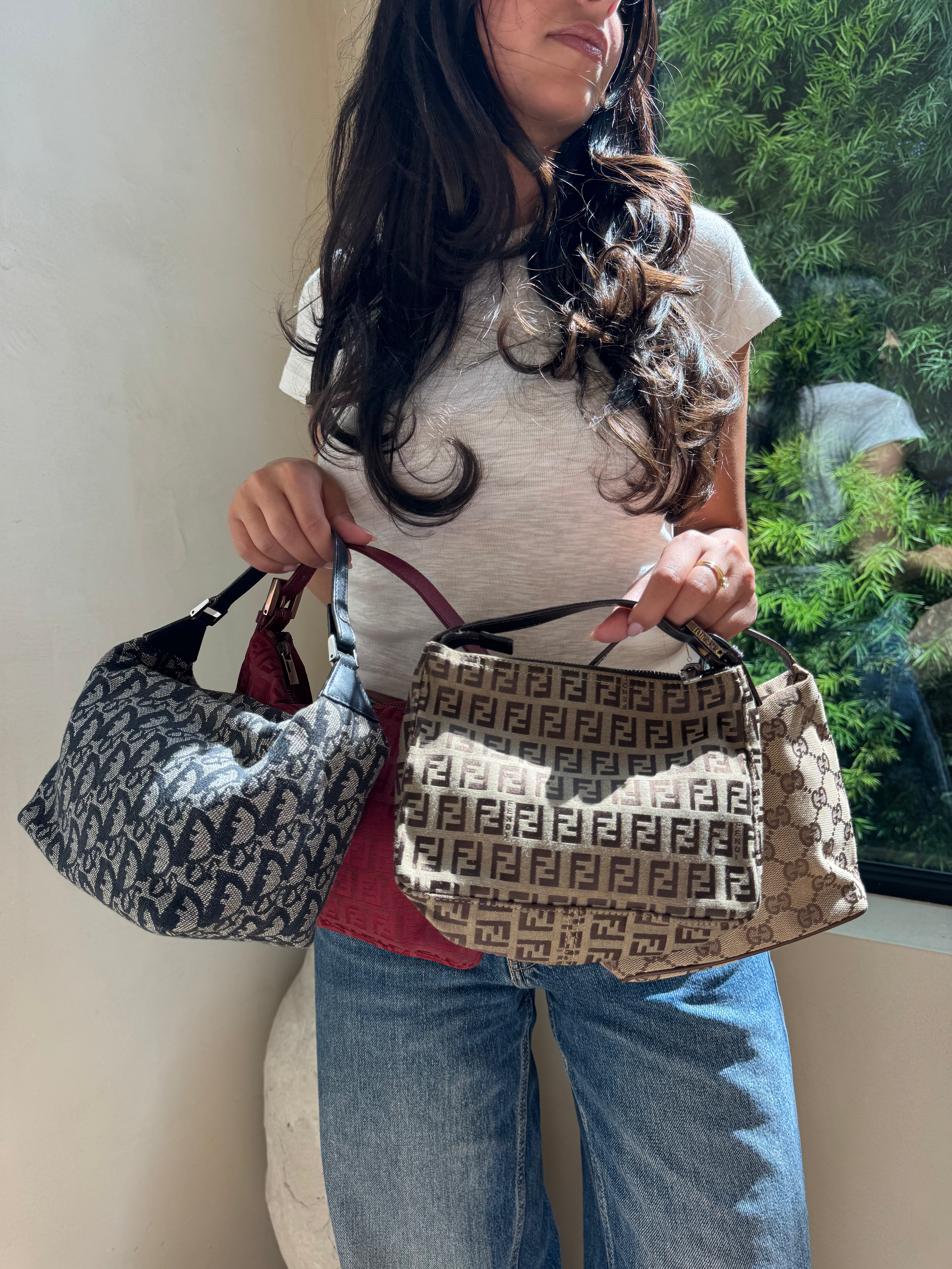 Fendi Zucca Canvas Handbag