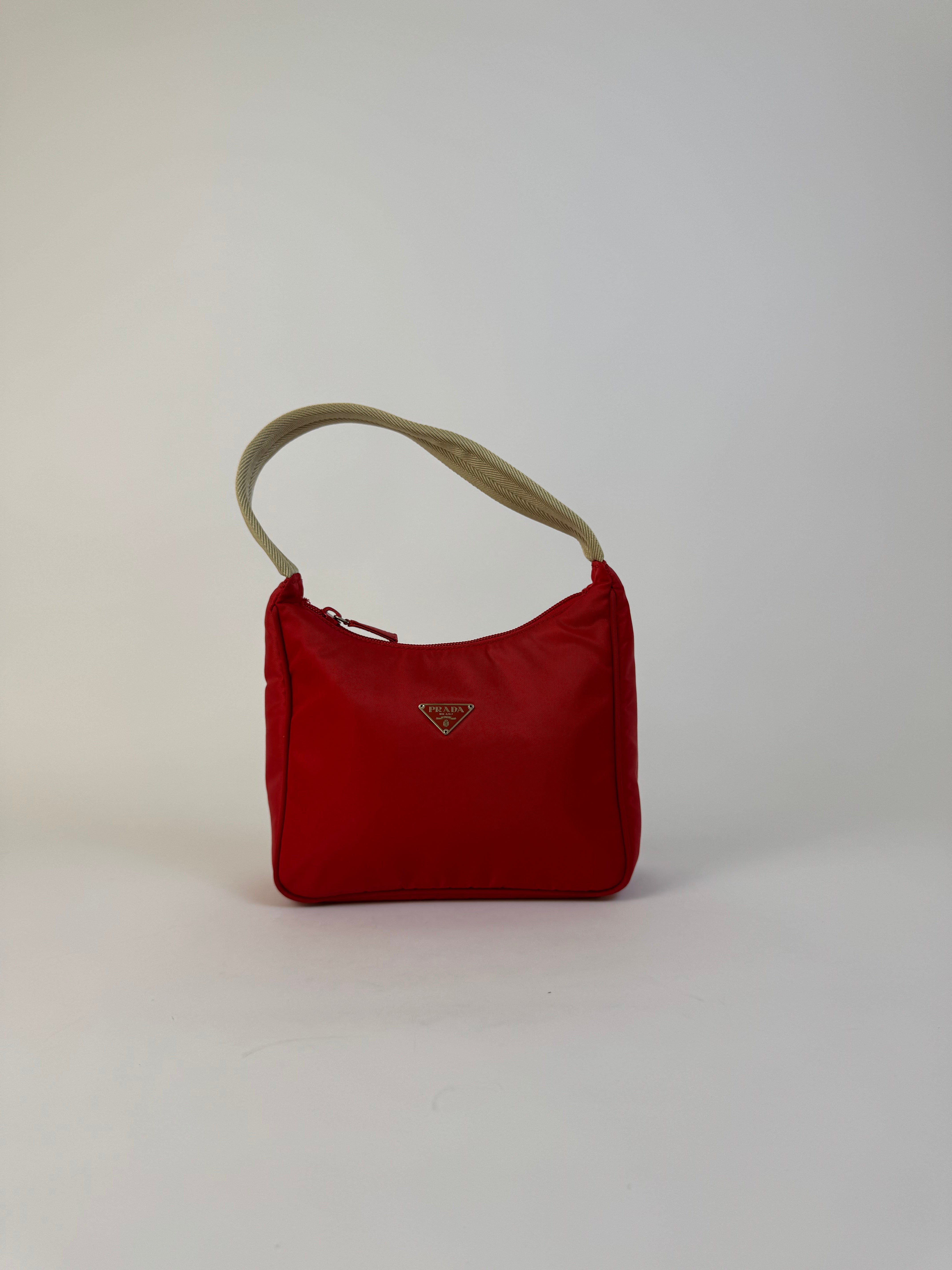 Prada Red Nylon Shoulder Bag