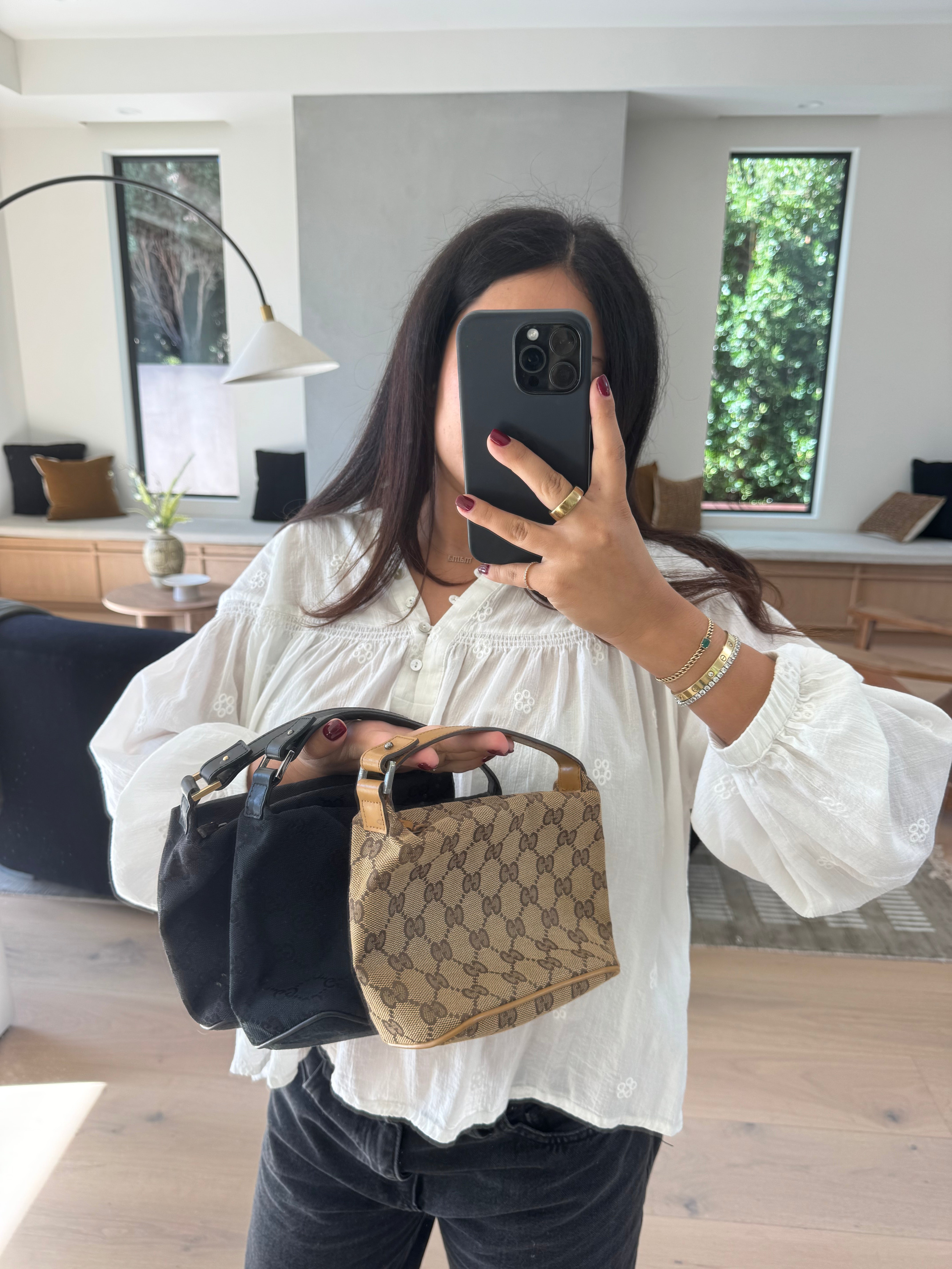 Gucci GG Canvas Black Mini Handbag