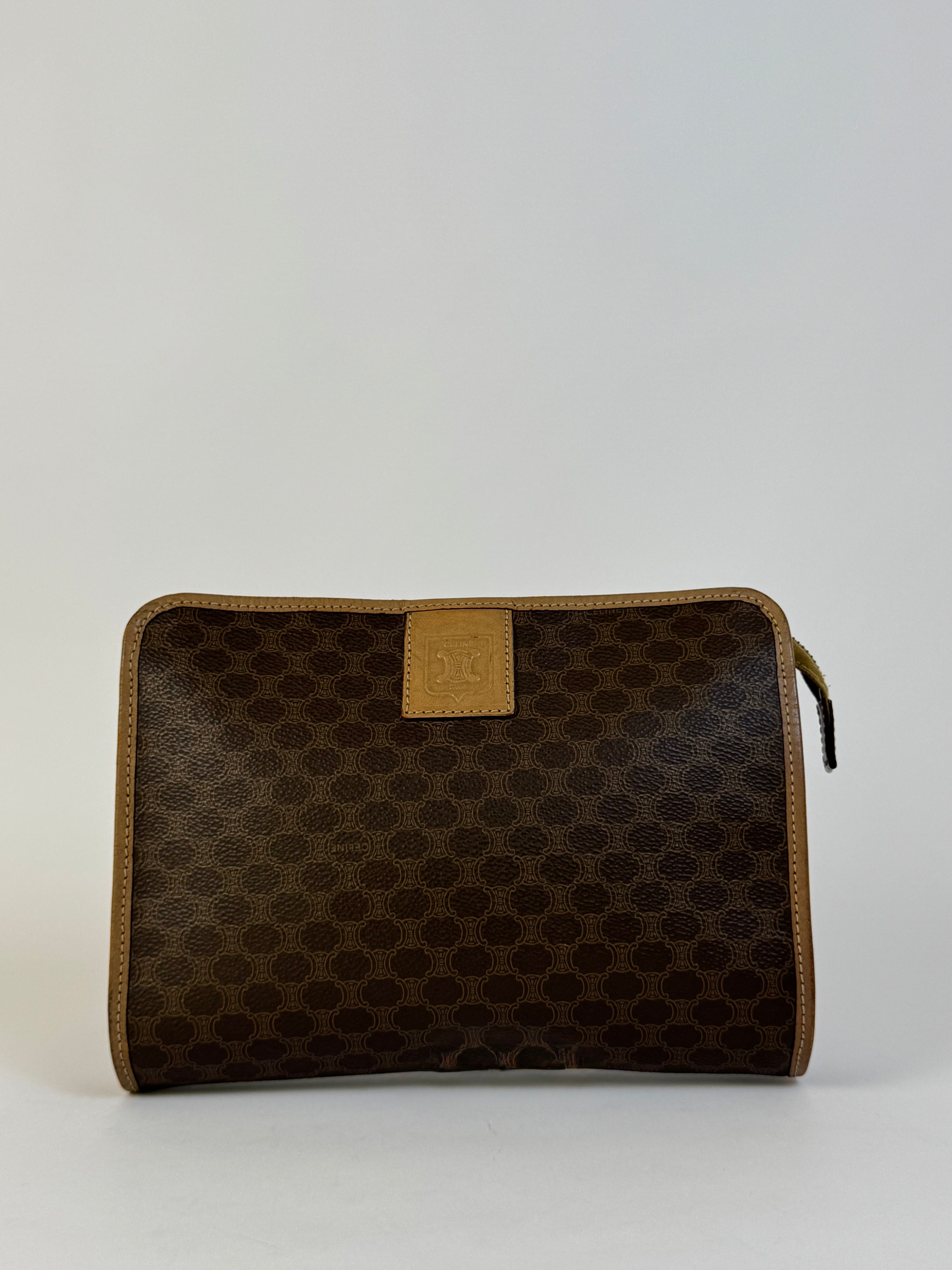 Celine Brown Macadam Clutch