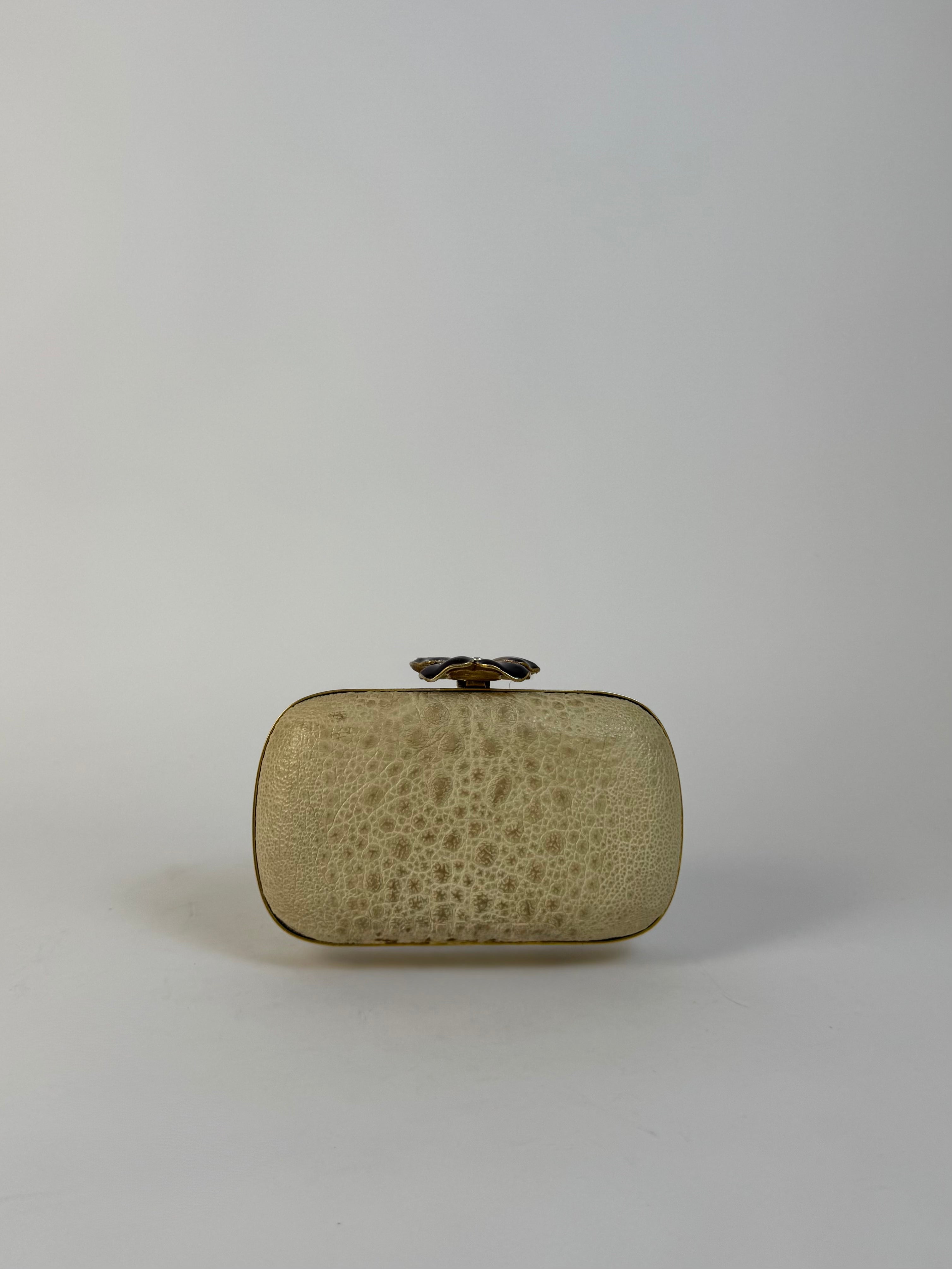 YSL Vintage Frog Leather Clutch Rare