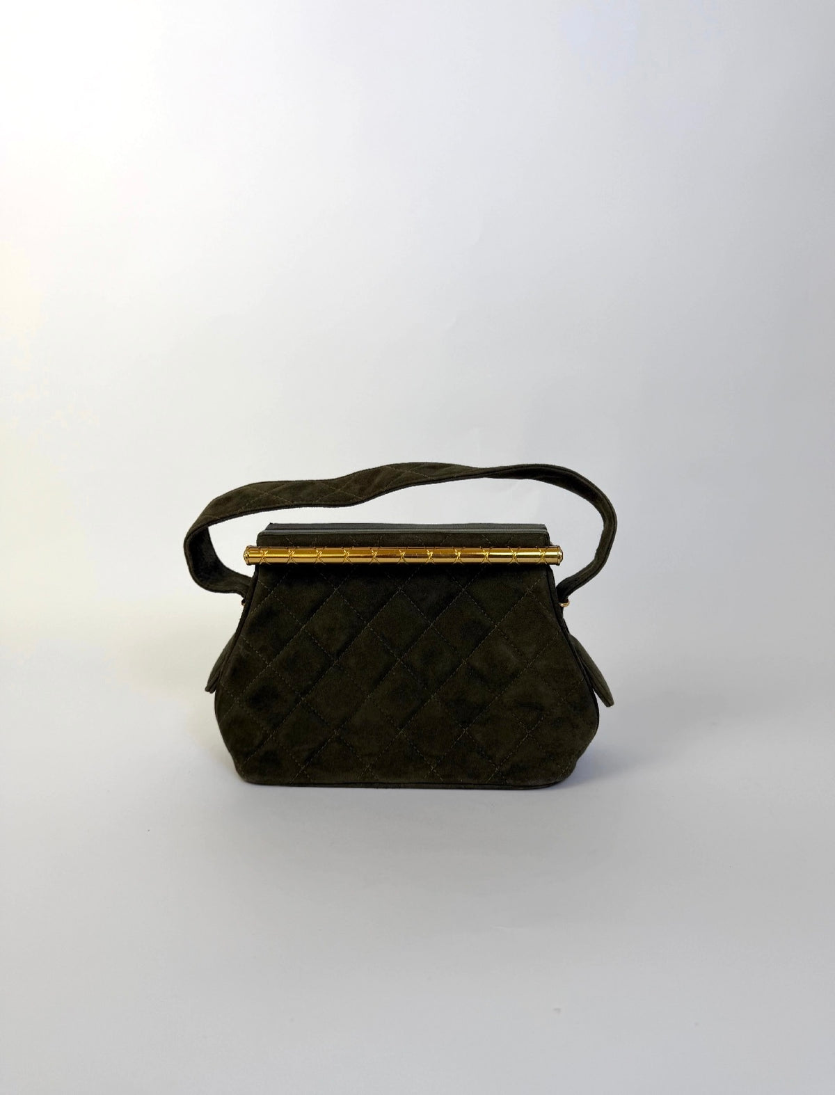 Chanel Vintage Suede Handbag Green