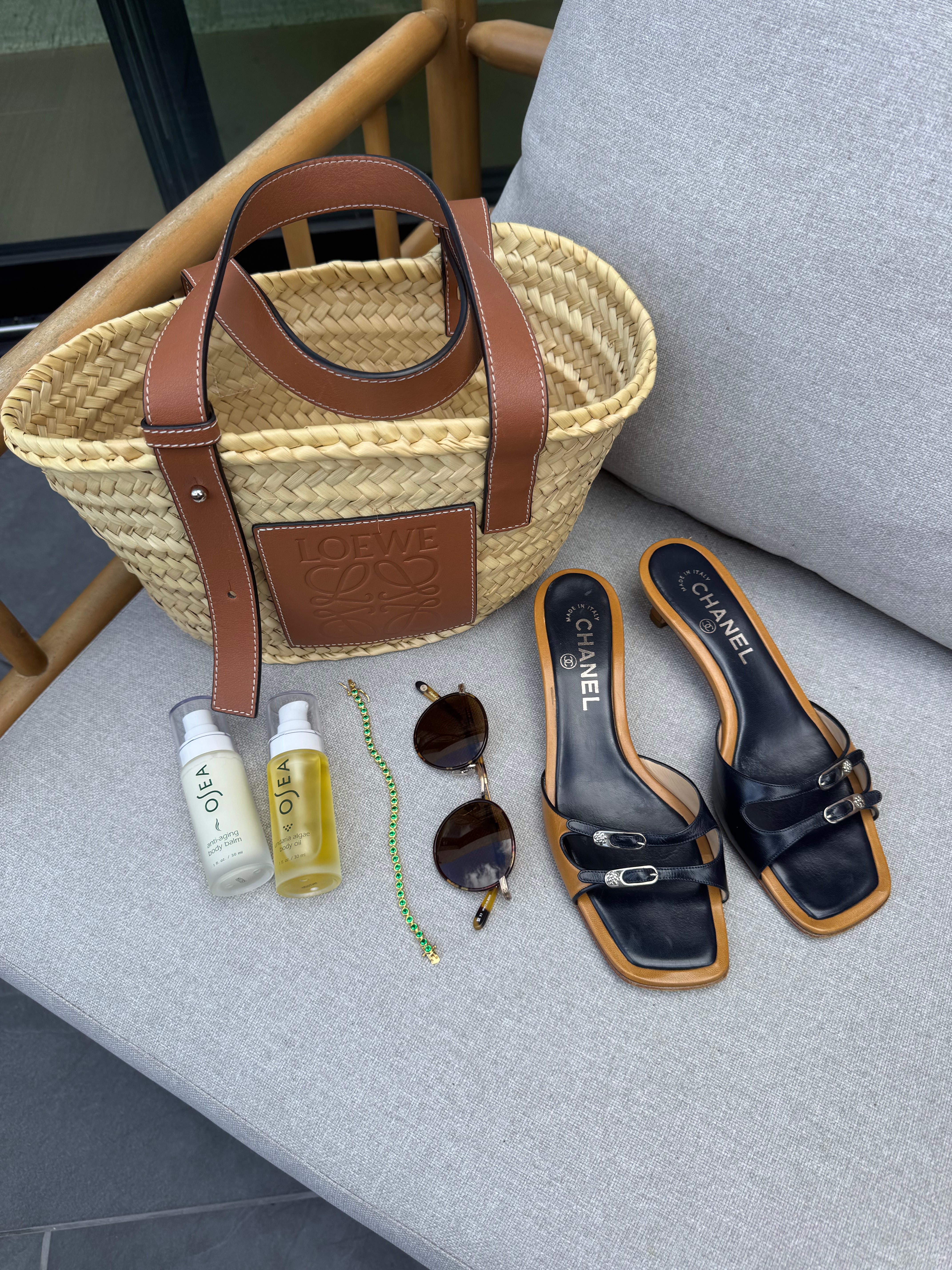 Loewe Raffia Basket Small