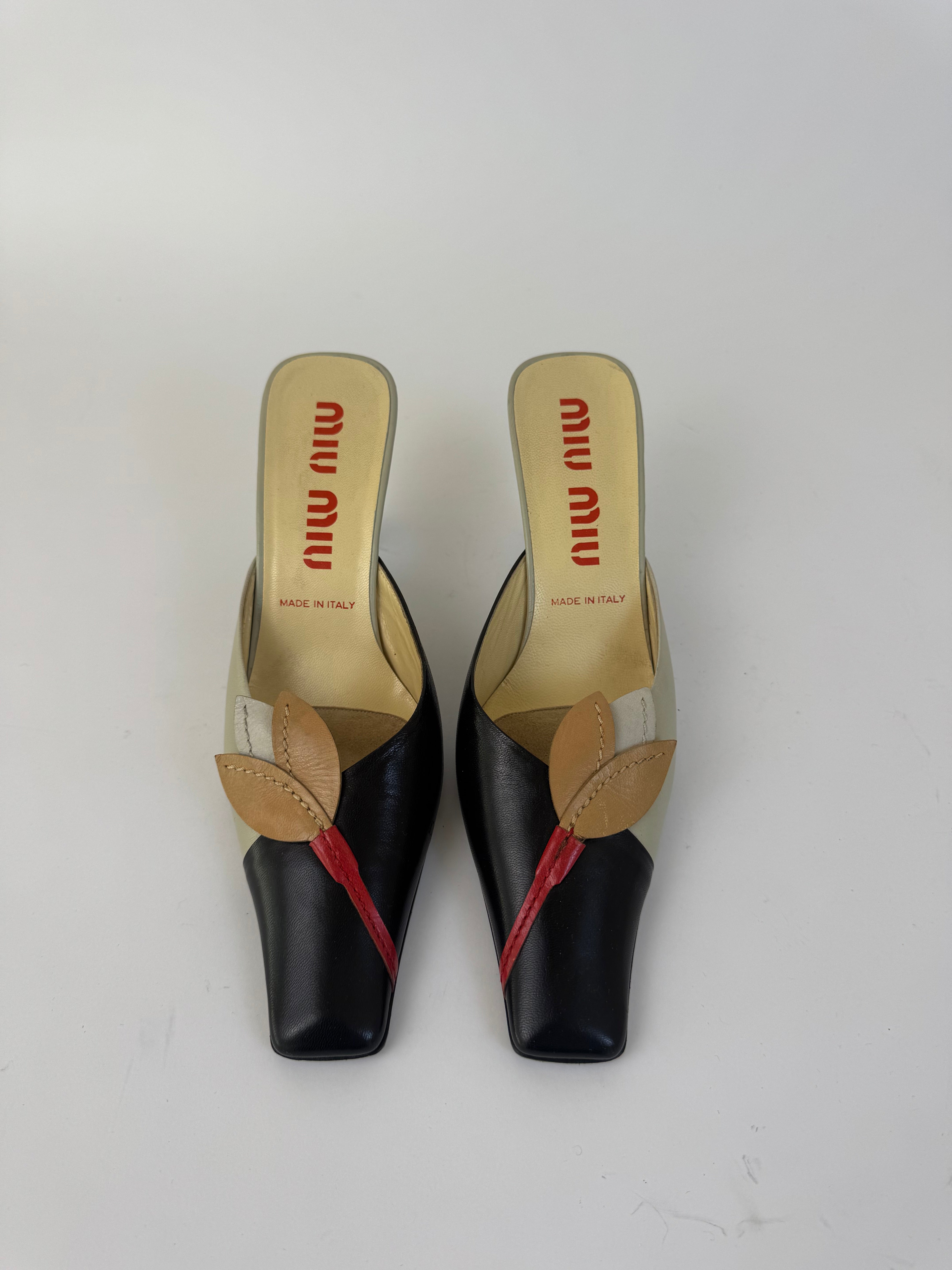 Miu Miu Leather Vintage Mules 36