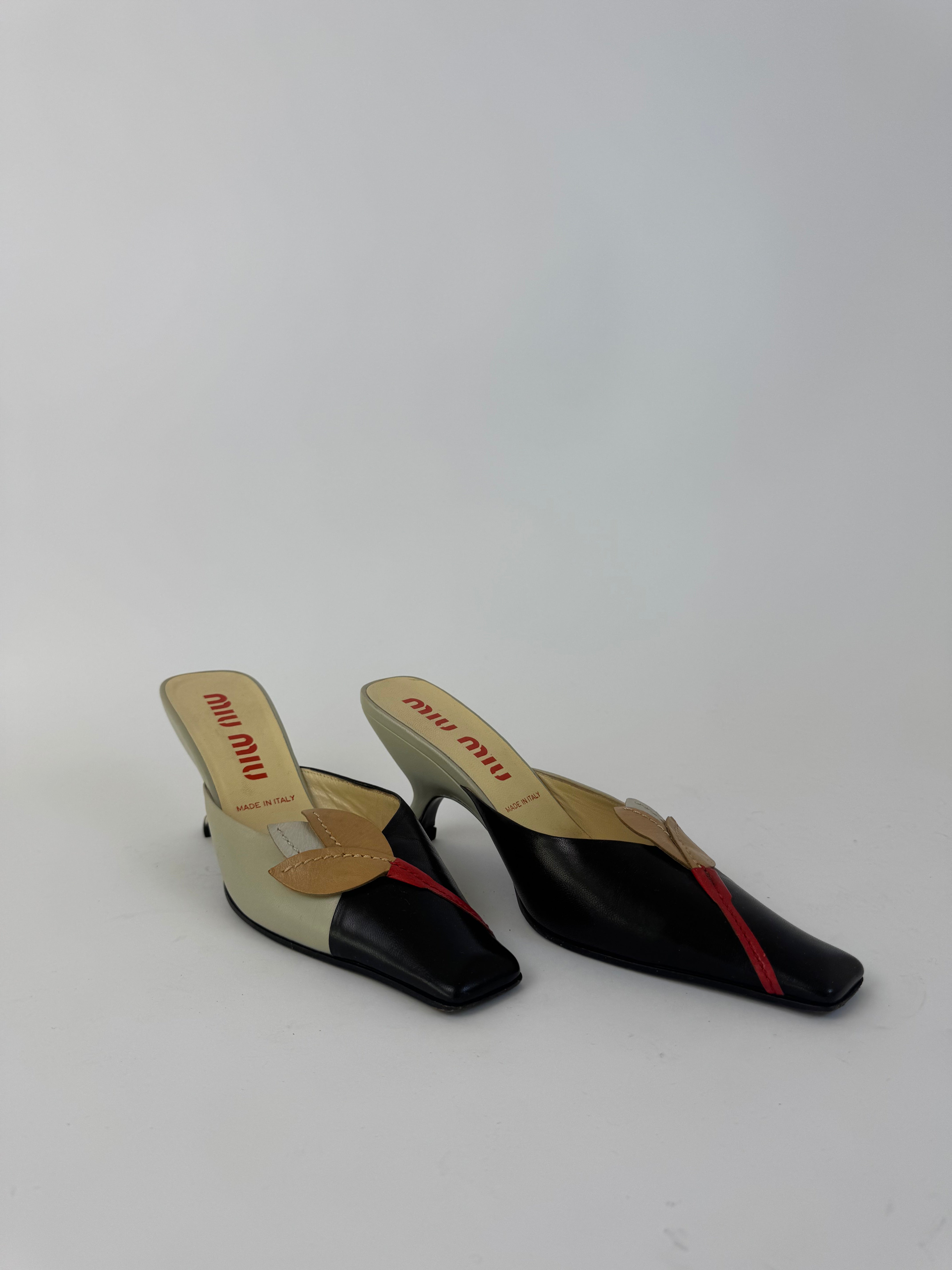 Miu Miu Leather Vintage Mules 36