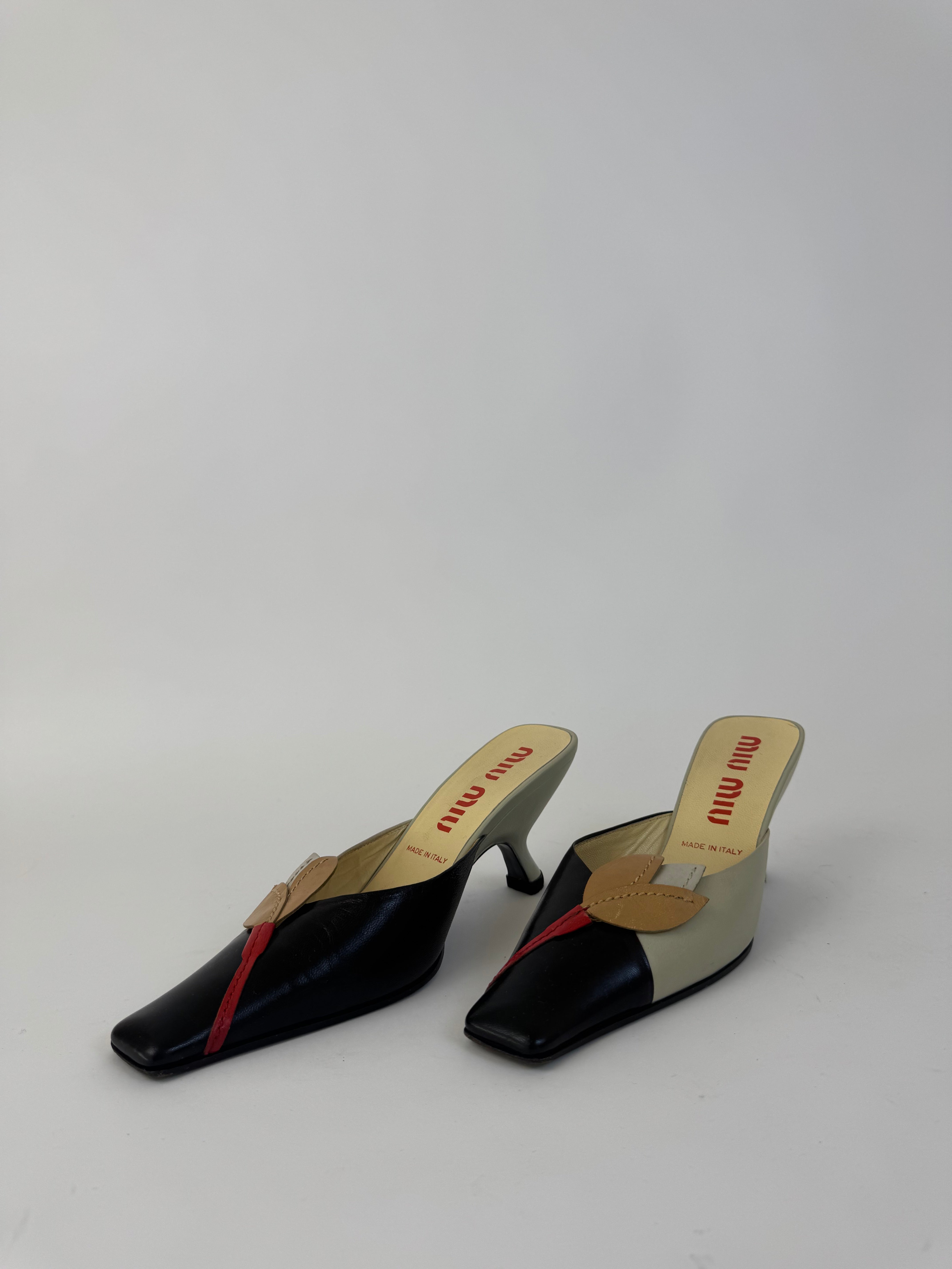 Miu Miu Leather Vintage Mules 36