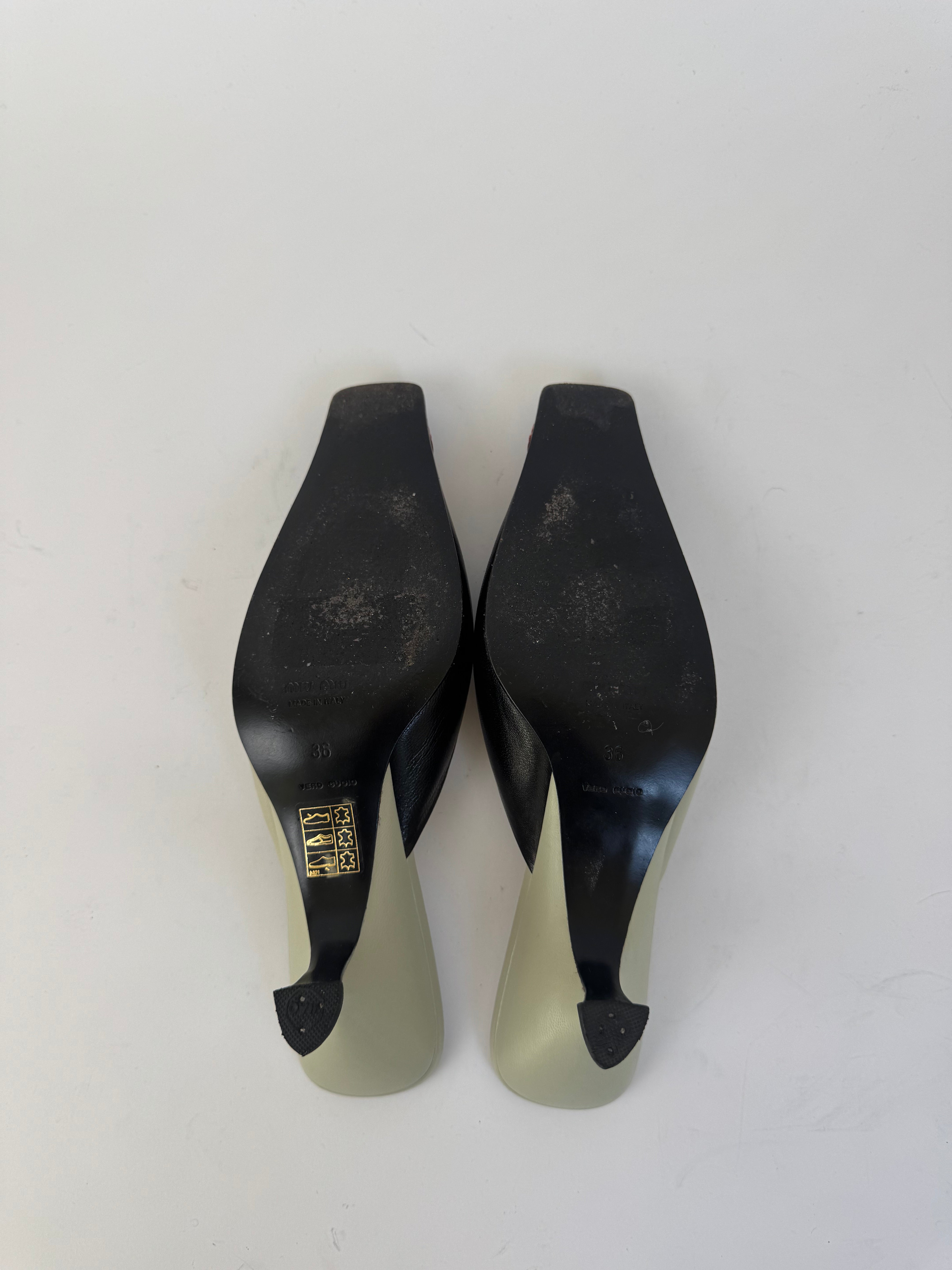 Miu Miu Leather Vintage Mules 36