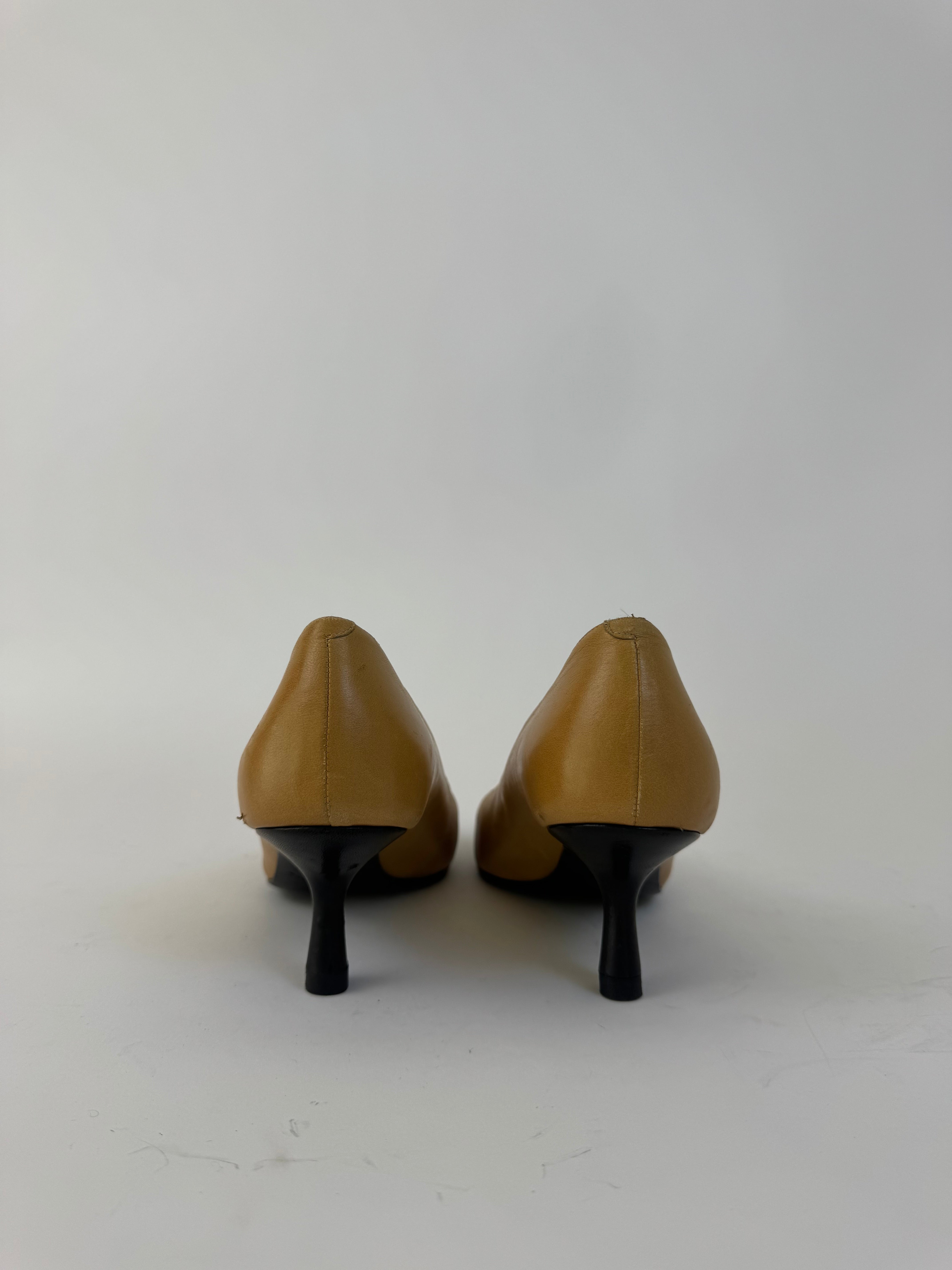 Chanel Brown and Black CC Mules 36.5