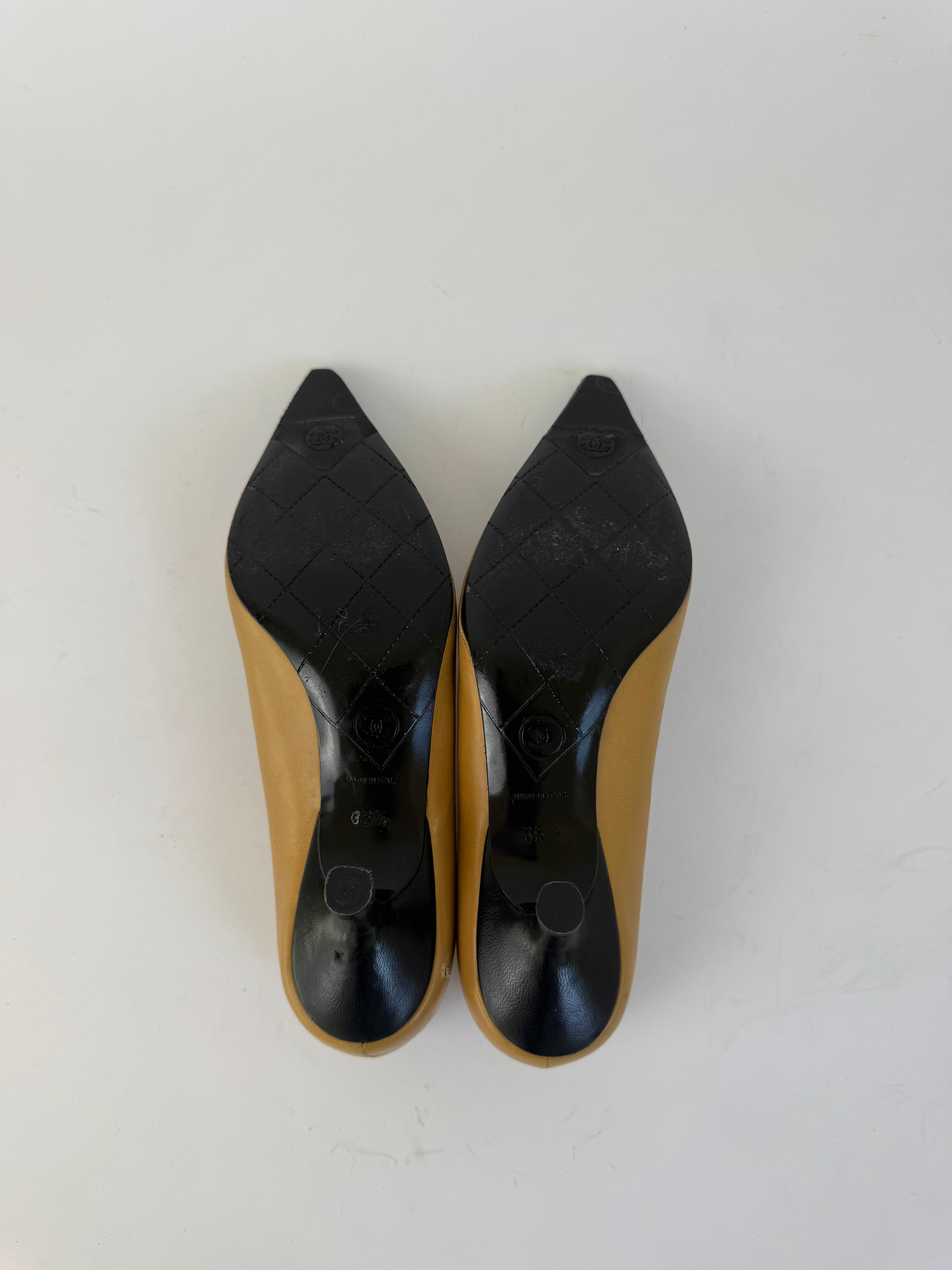 Chanel Brown and Black CC Mules 36.5