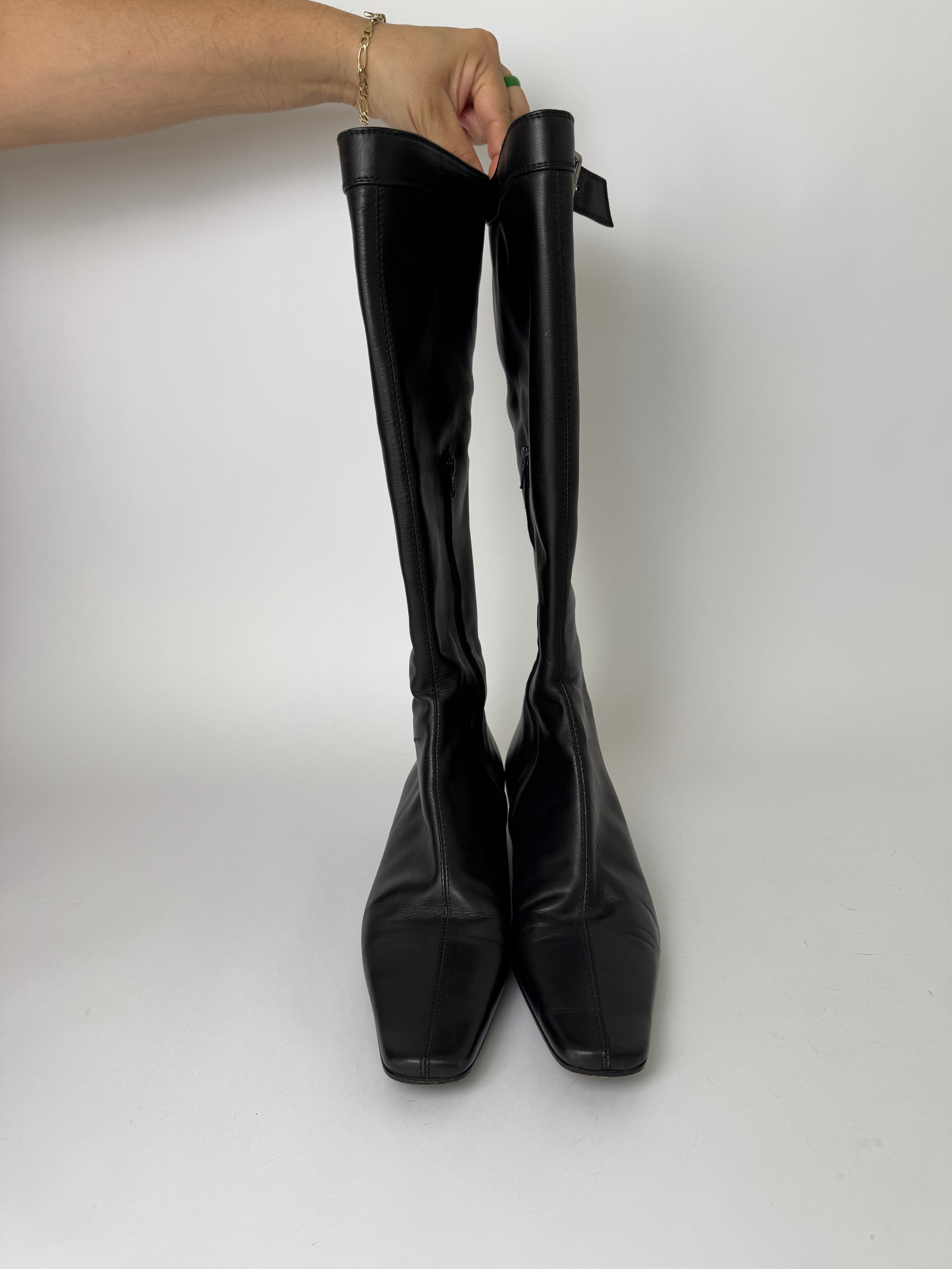 Gucci Black Leather Calf Boots 9