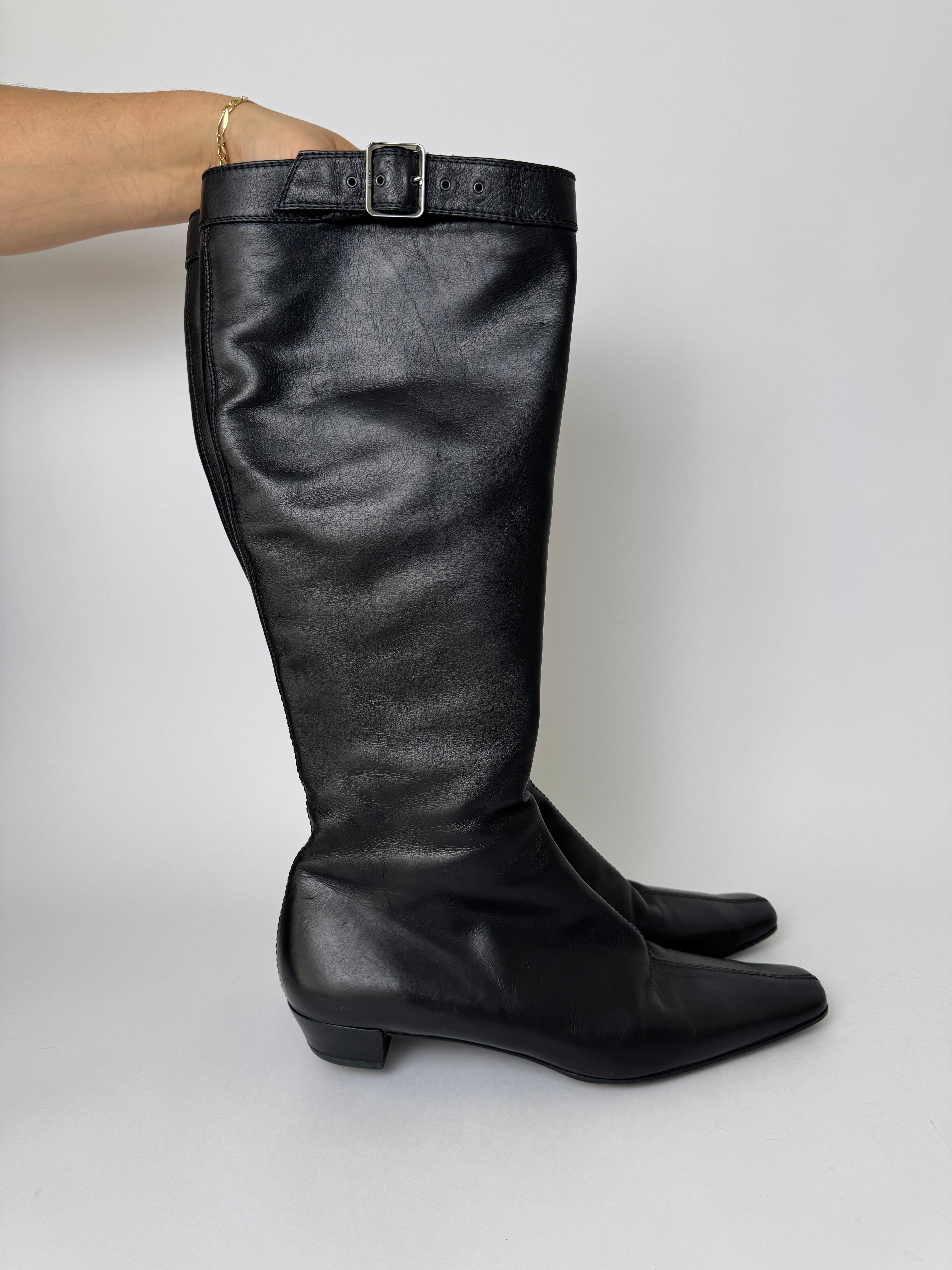 Gucci Black Leather Calf Boots 9