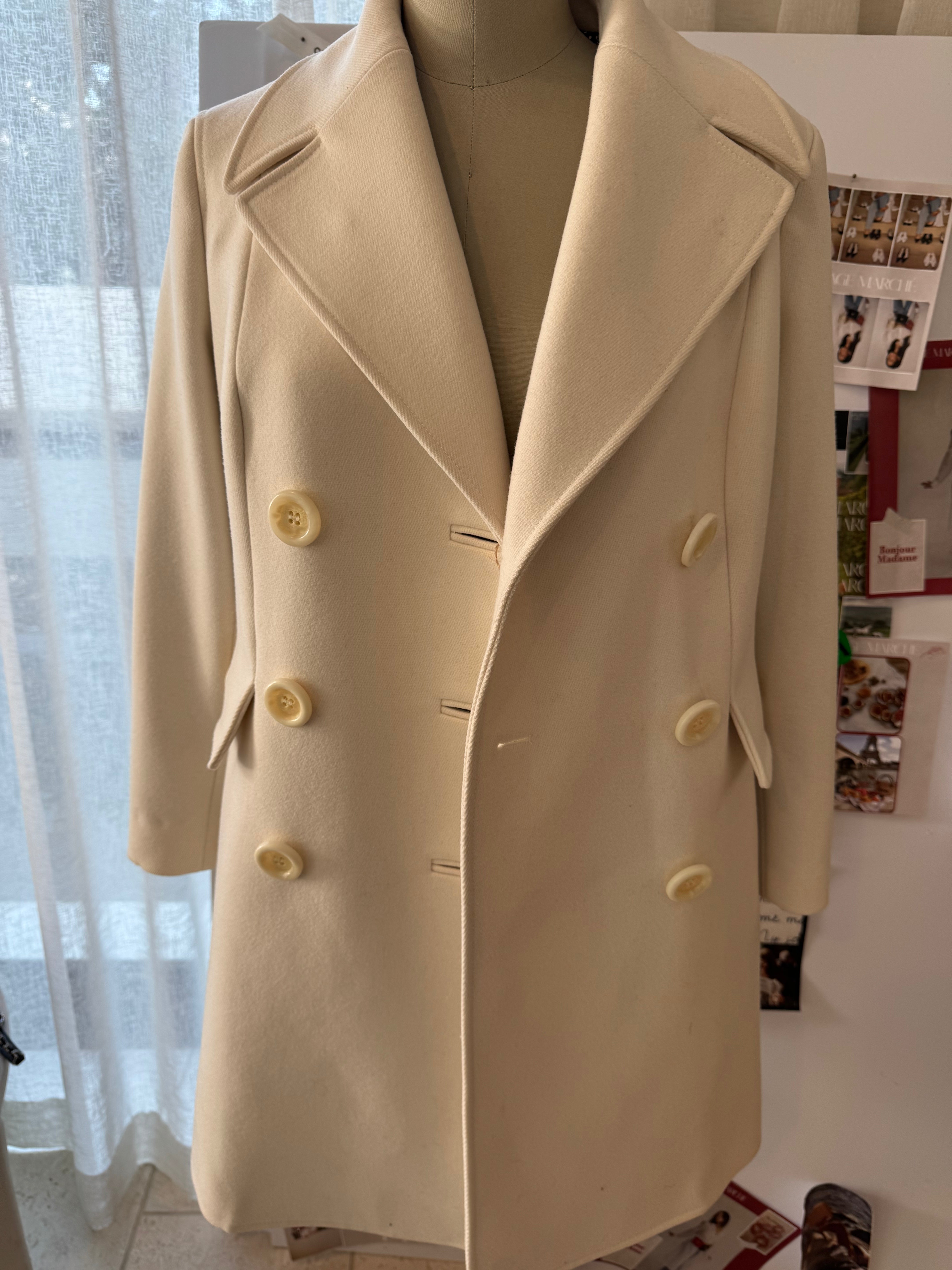 Celine Ivory Wool Coat Small/Medium