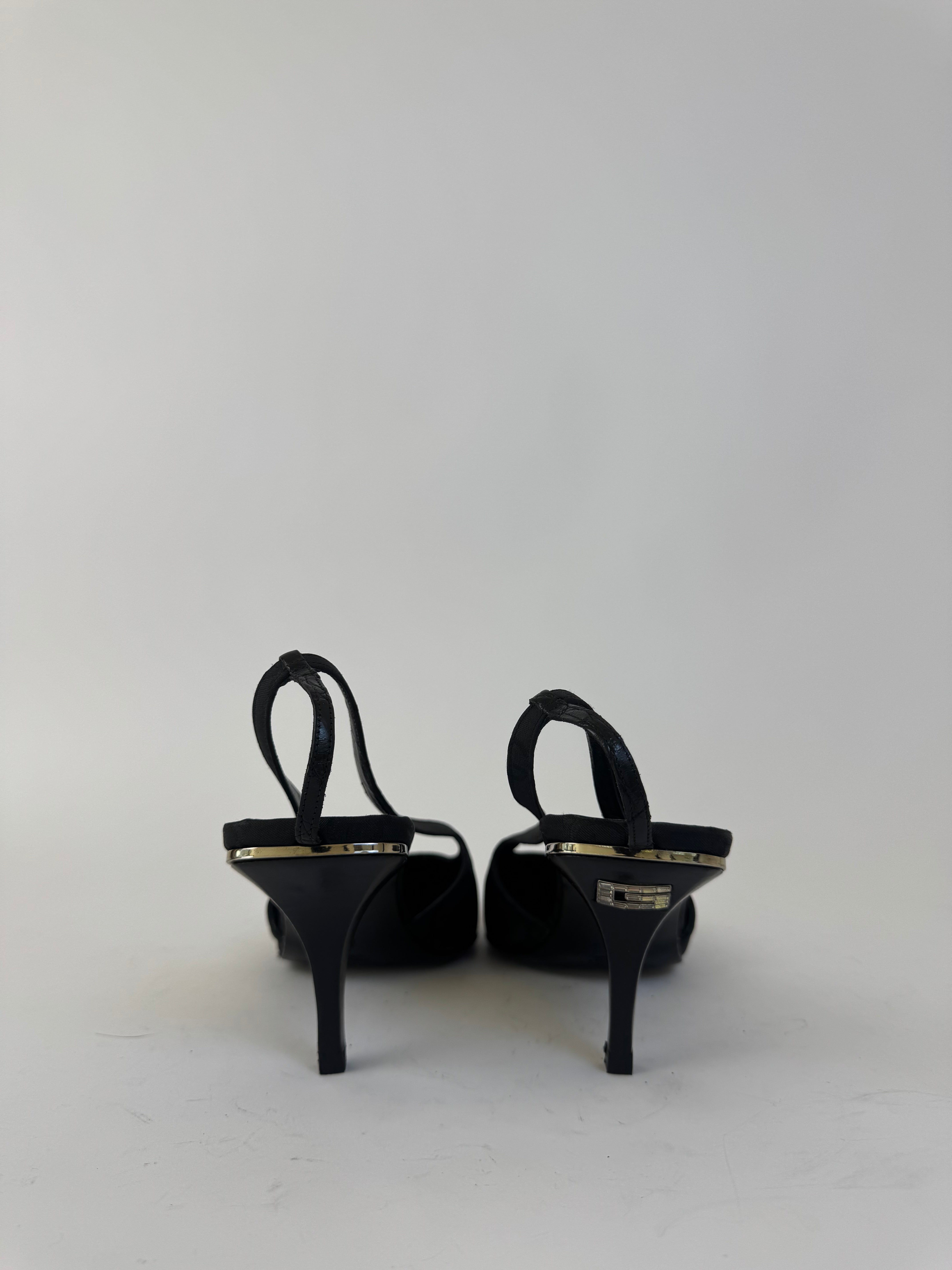 Gucci Black Croc Slingbacks 9