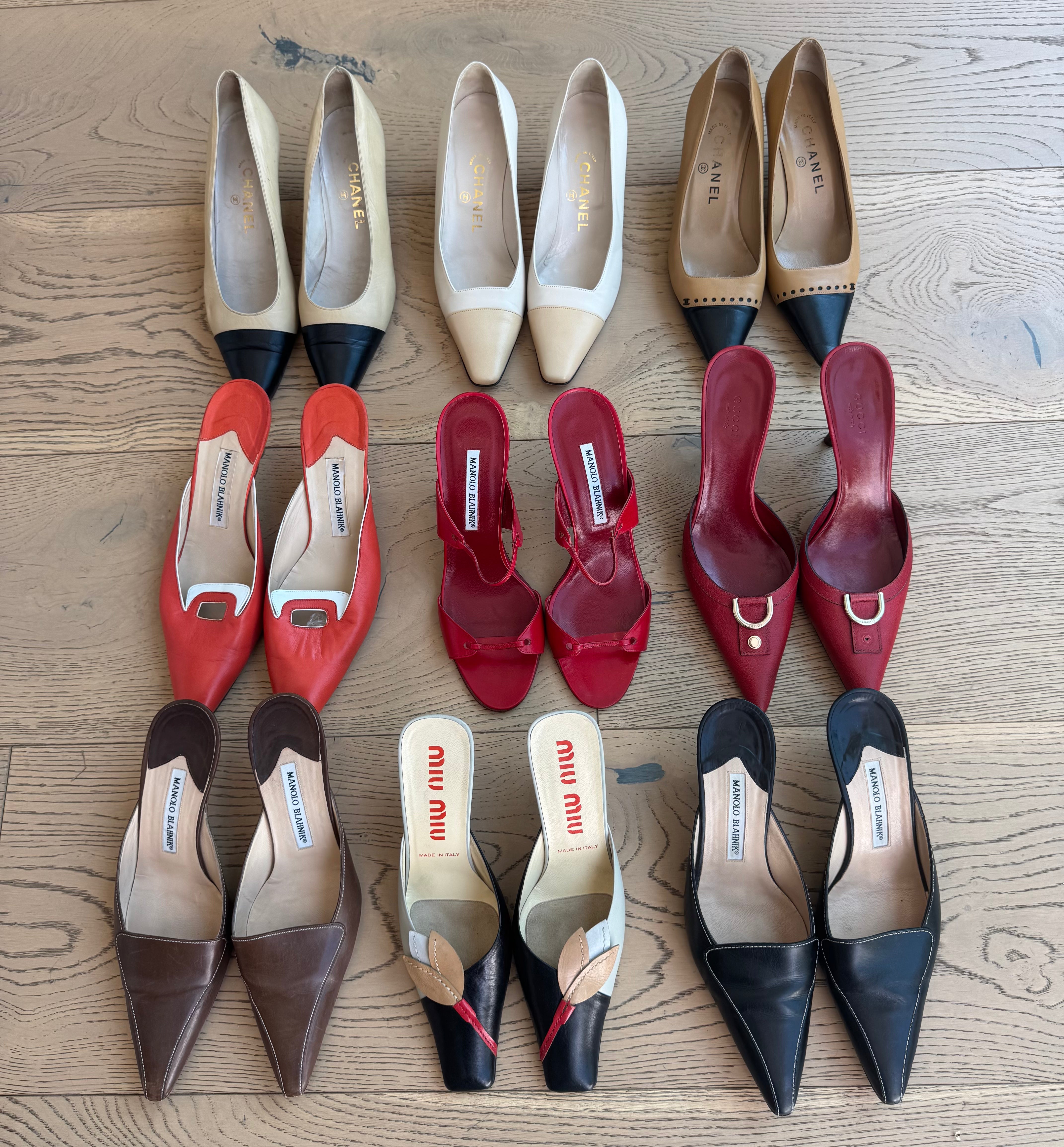 Chanel Beige and Black Cap Toe Pumps 9