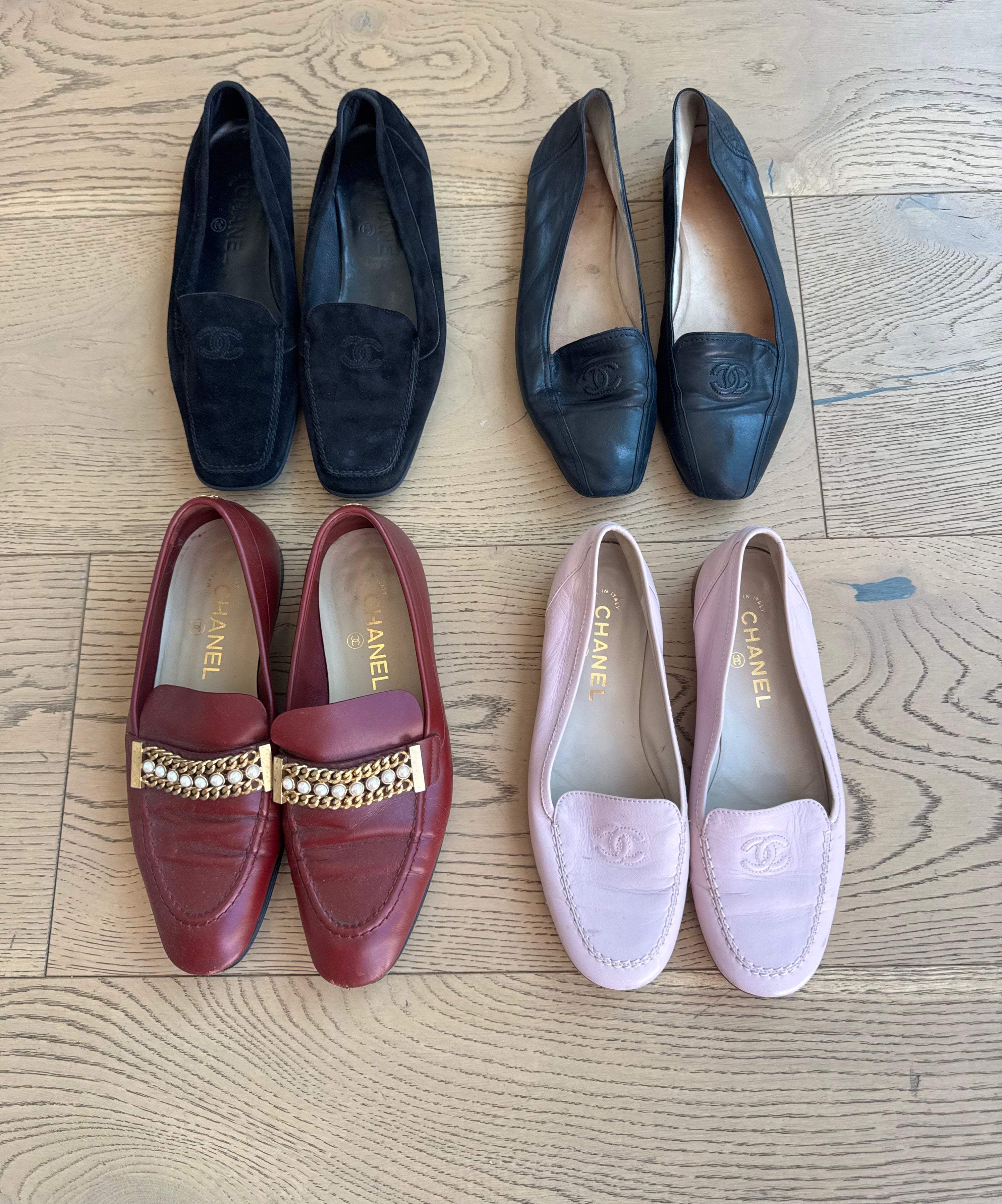Chanel Black Leather Loafers 39.5