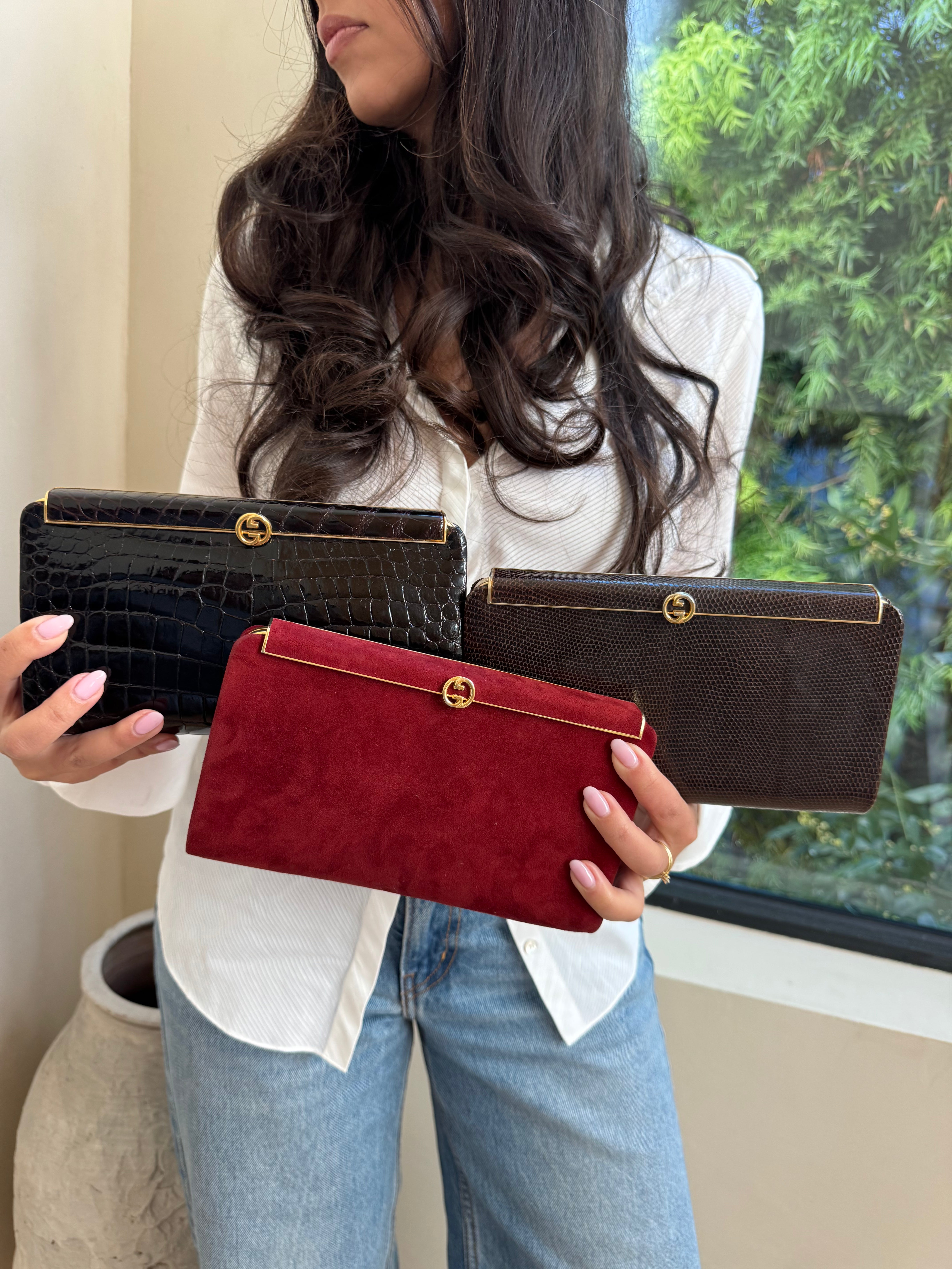 Gucci Vintage Python Leather Clutch