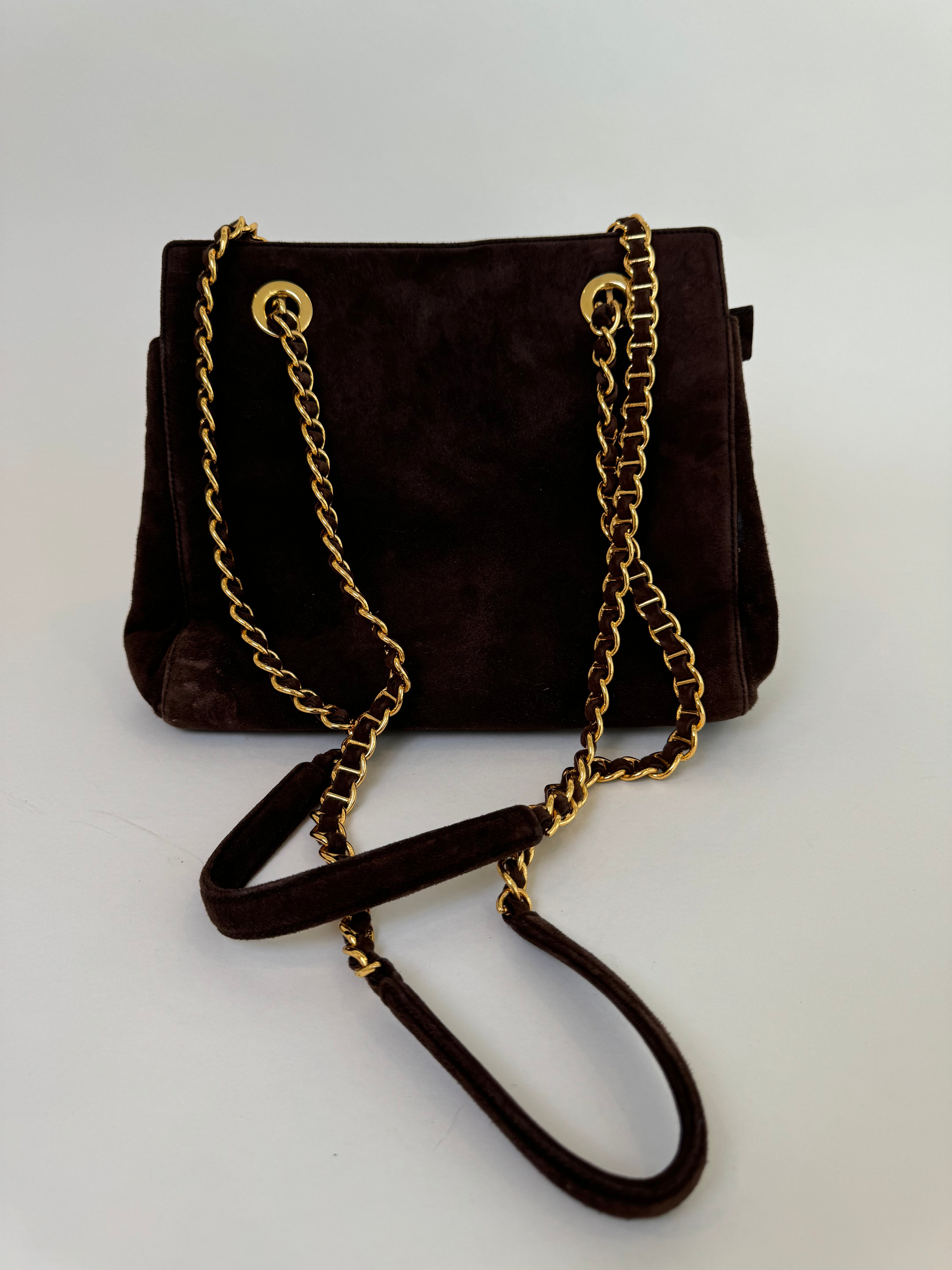 Prada Brown Suede Shoulder Bag