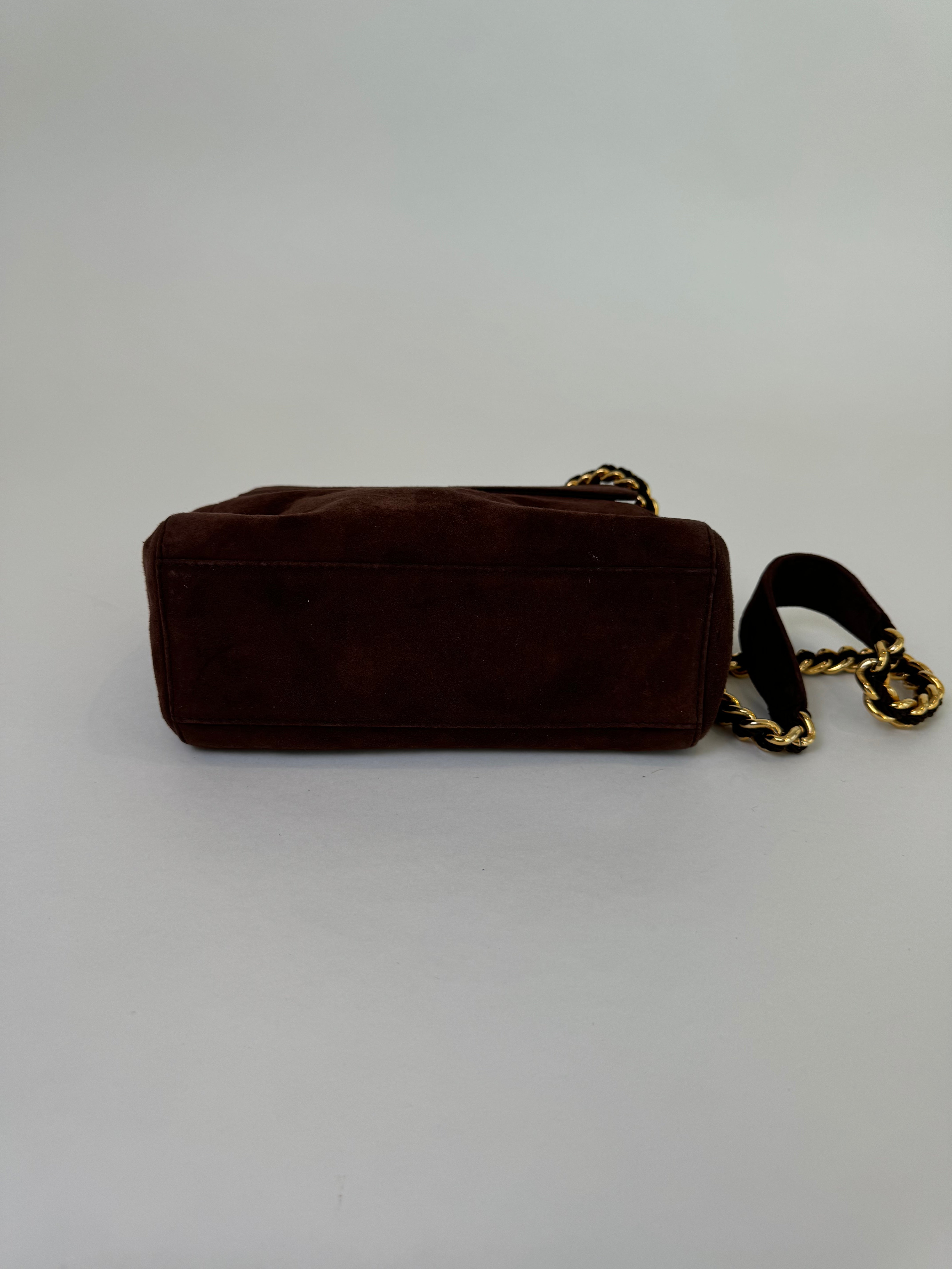 Prada Brown Suede Shoulder Bag