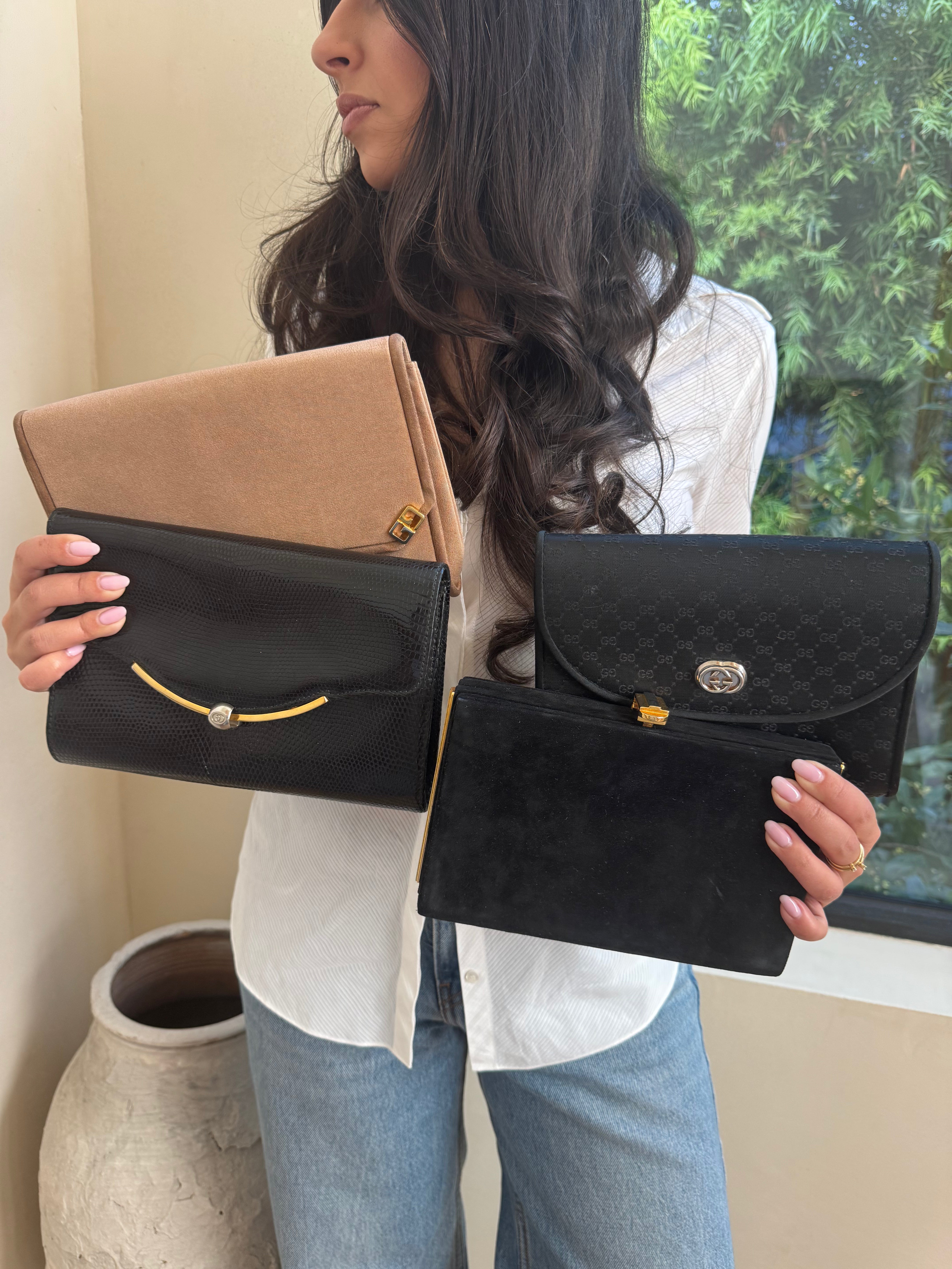 Gucci Vintage GG Satin Clutch