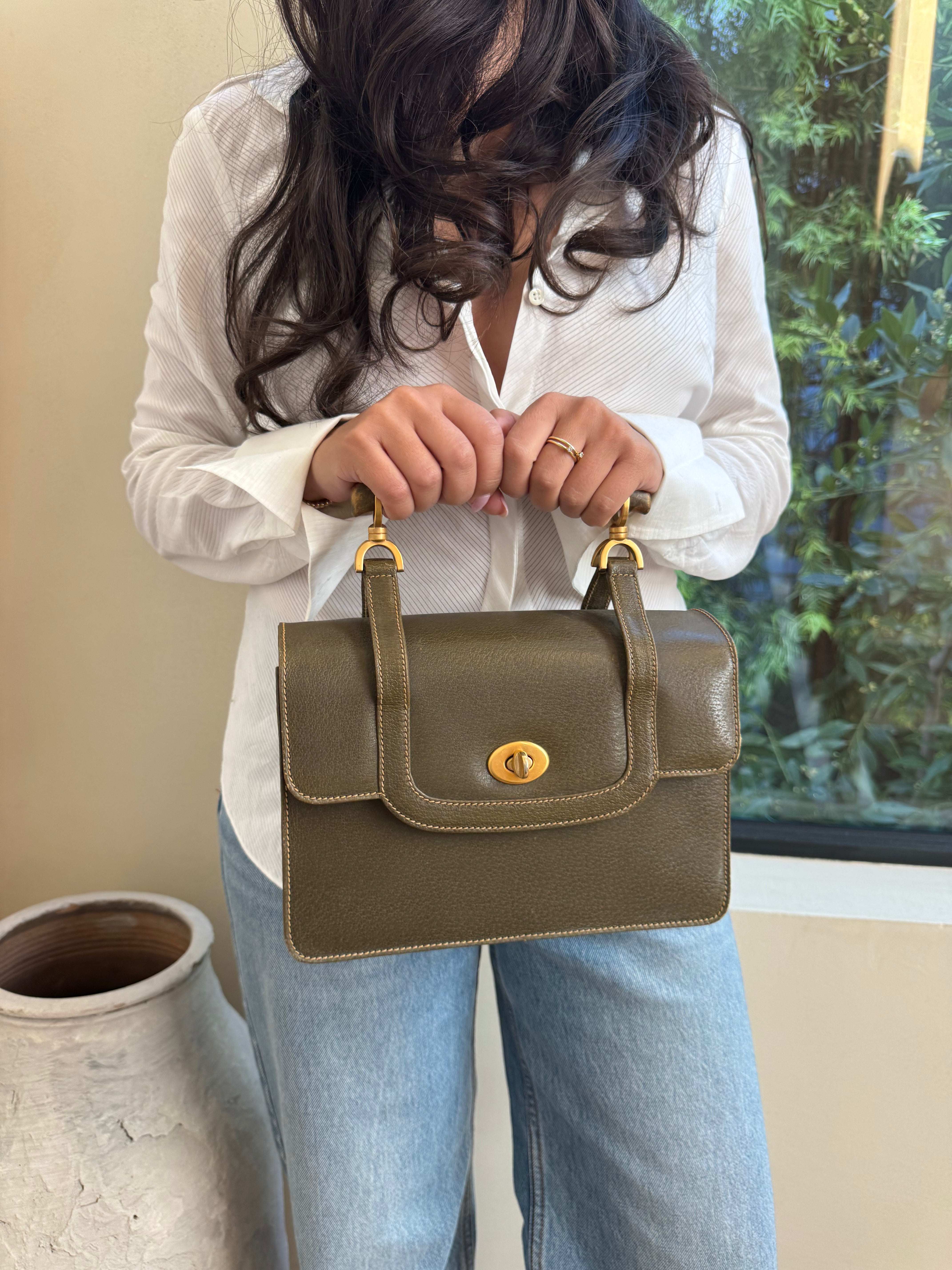 Gucci Vintage Bamboo Handbag