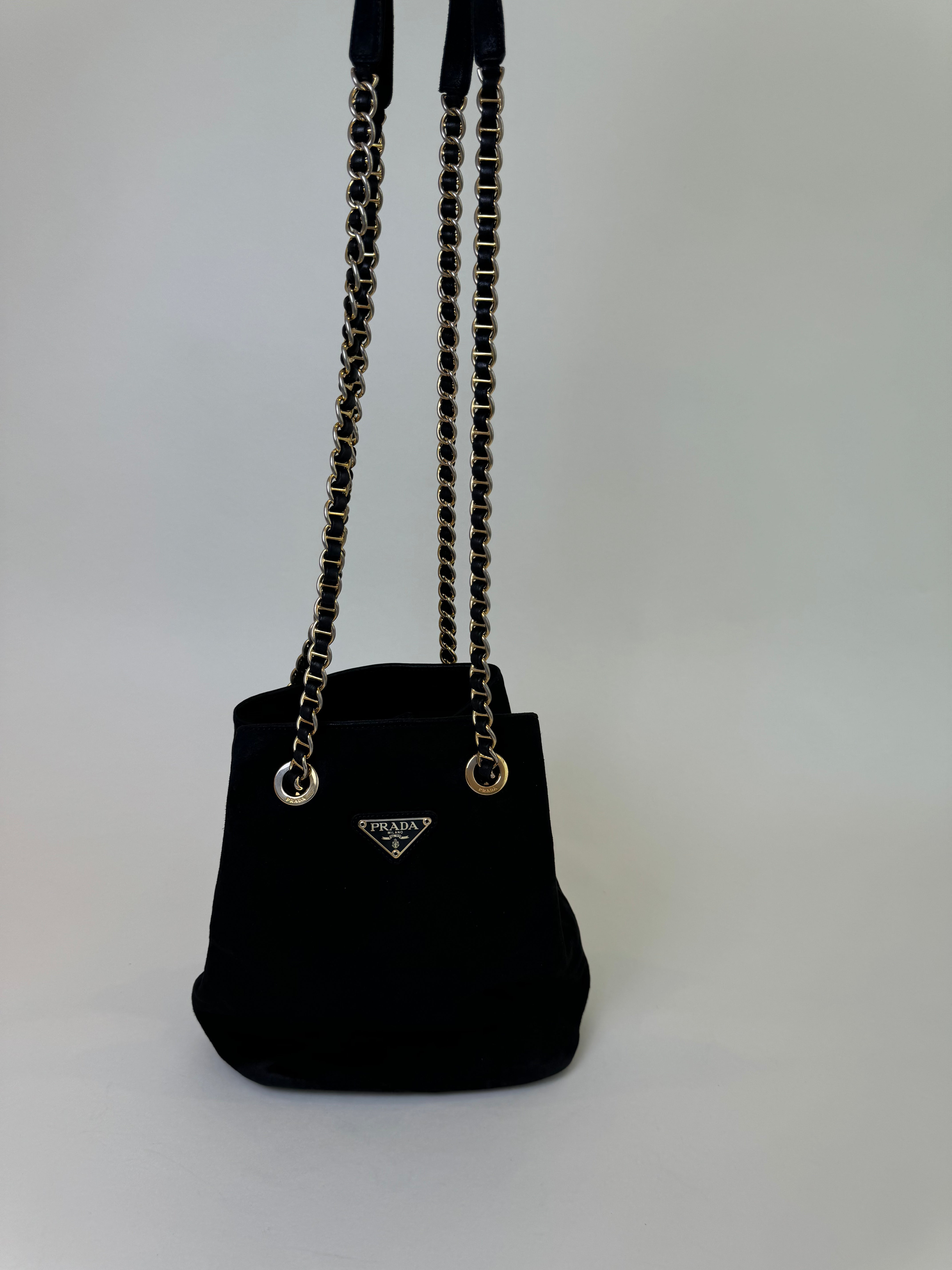 Prada Black Suede Shoulder Bag