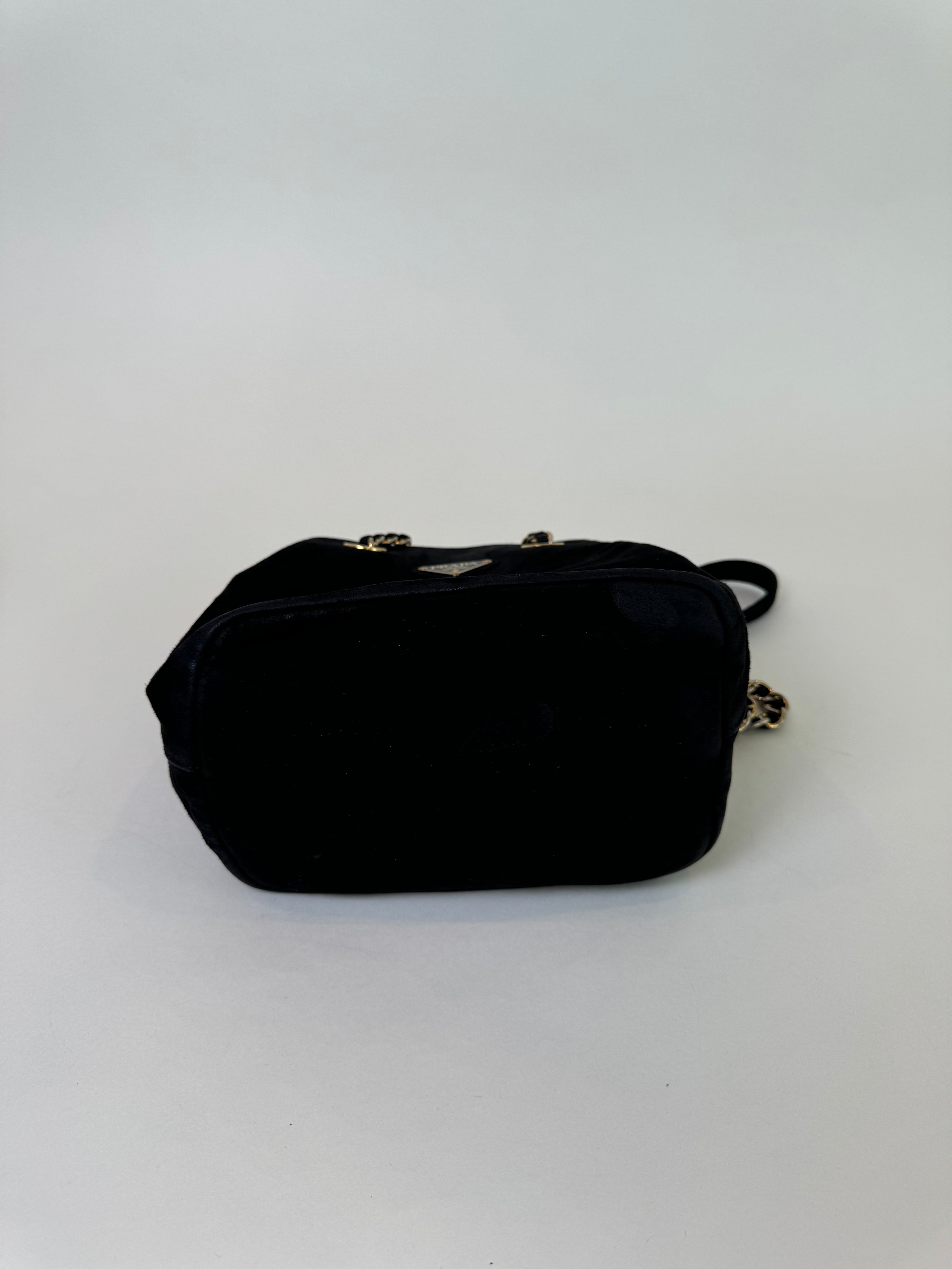 Prada Black Suede Shoulder Bag