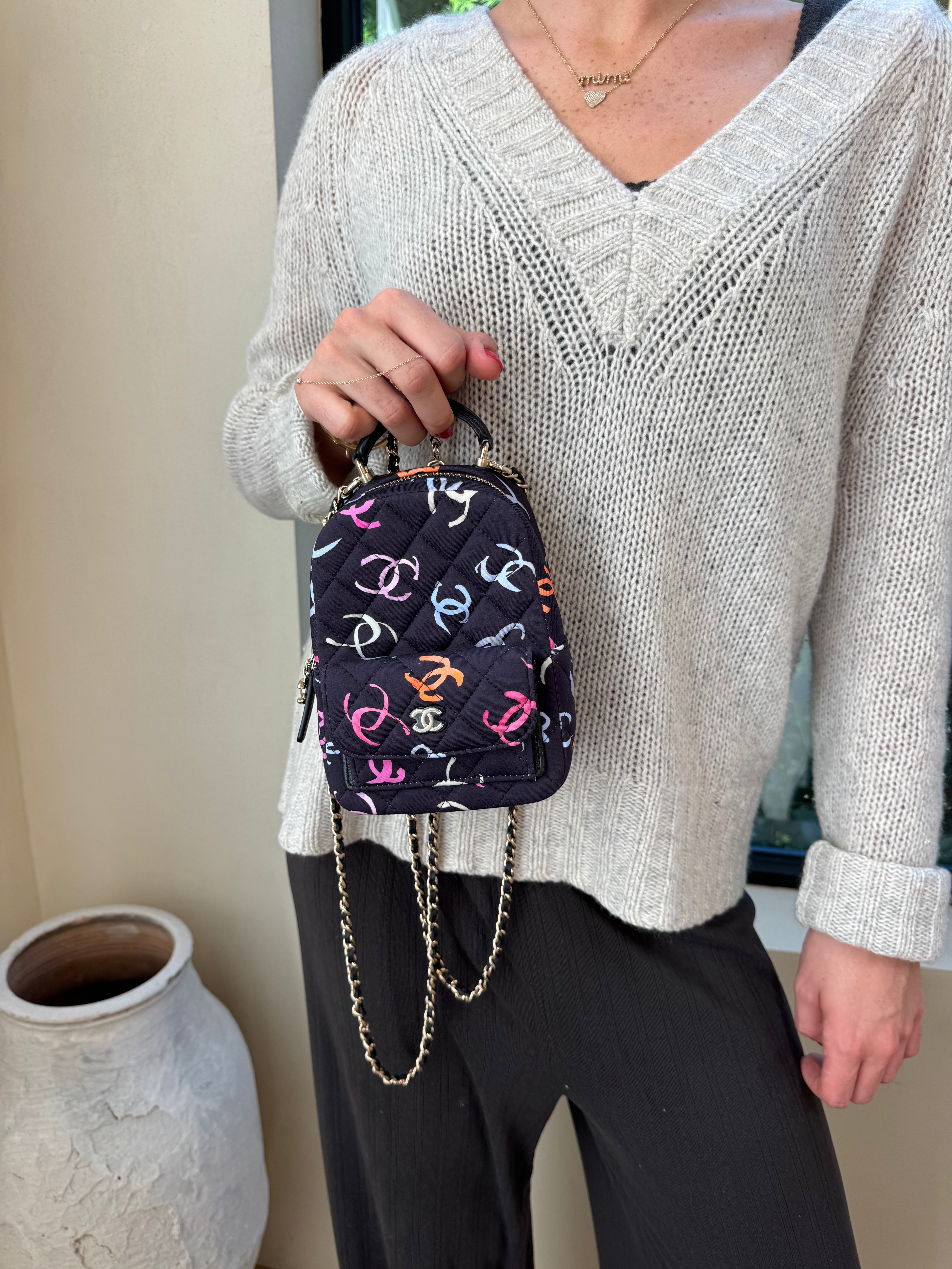 Chanel Interlocking CC Logo Backpack