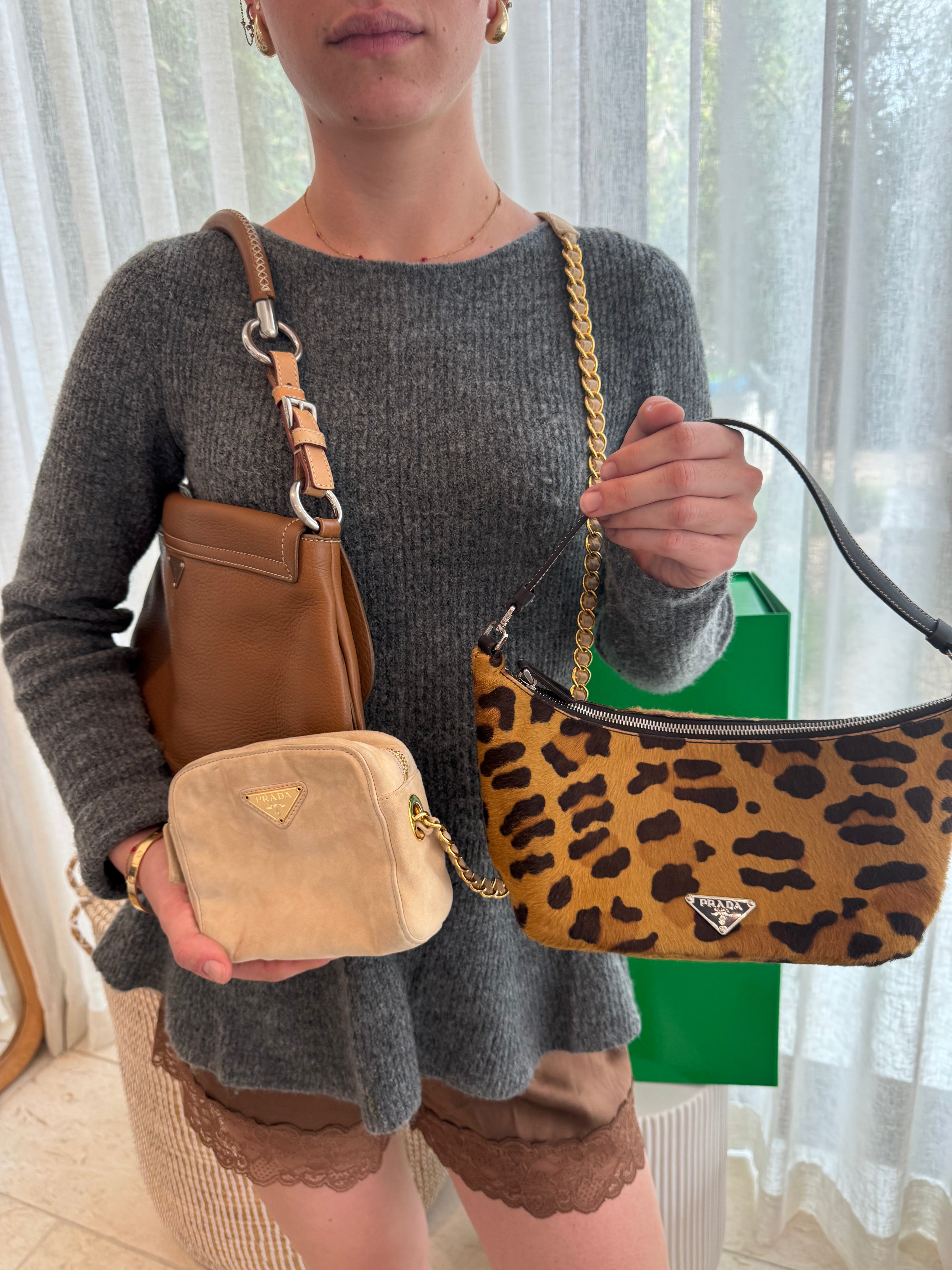 Prada Brown Leather Shoulder Bag