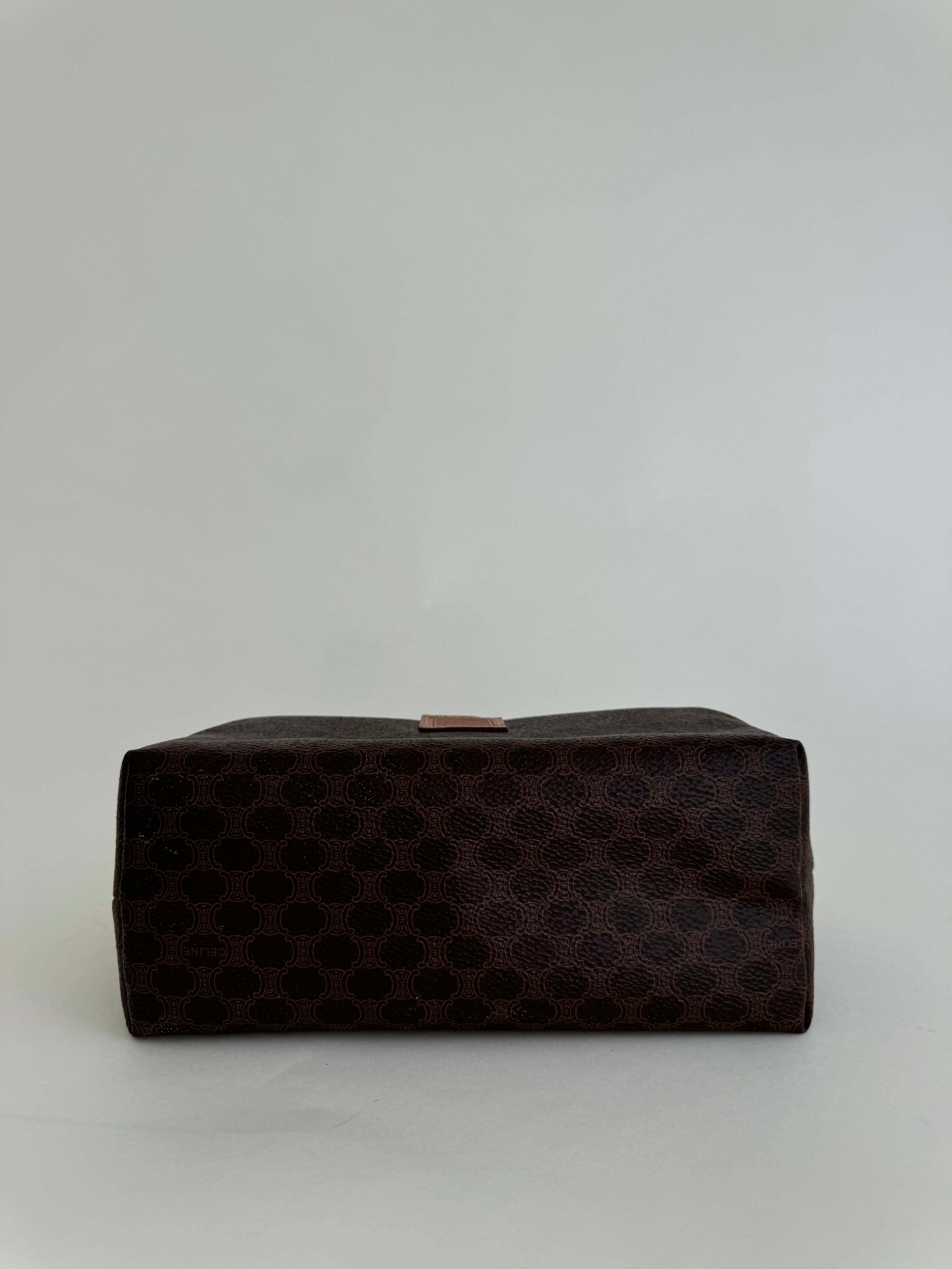 Celine Brown Macadam Cosmetic Bag Medium