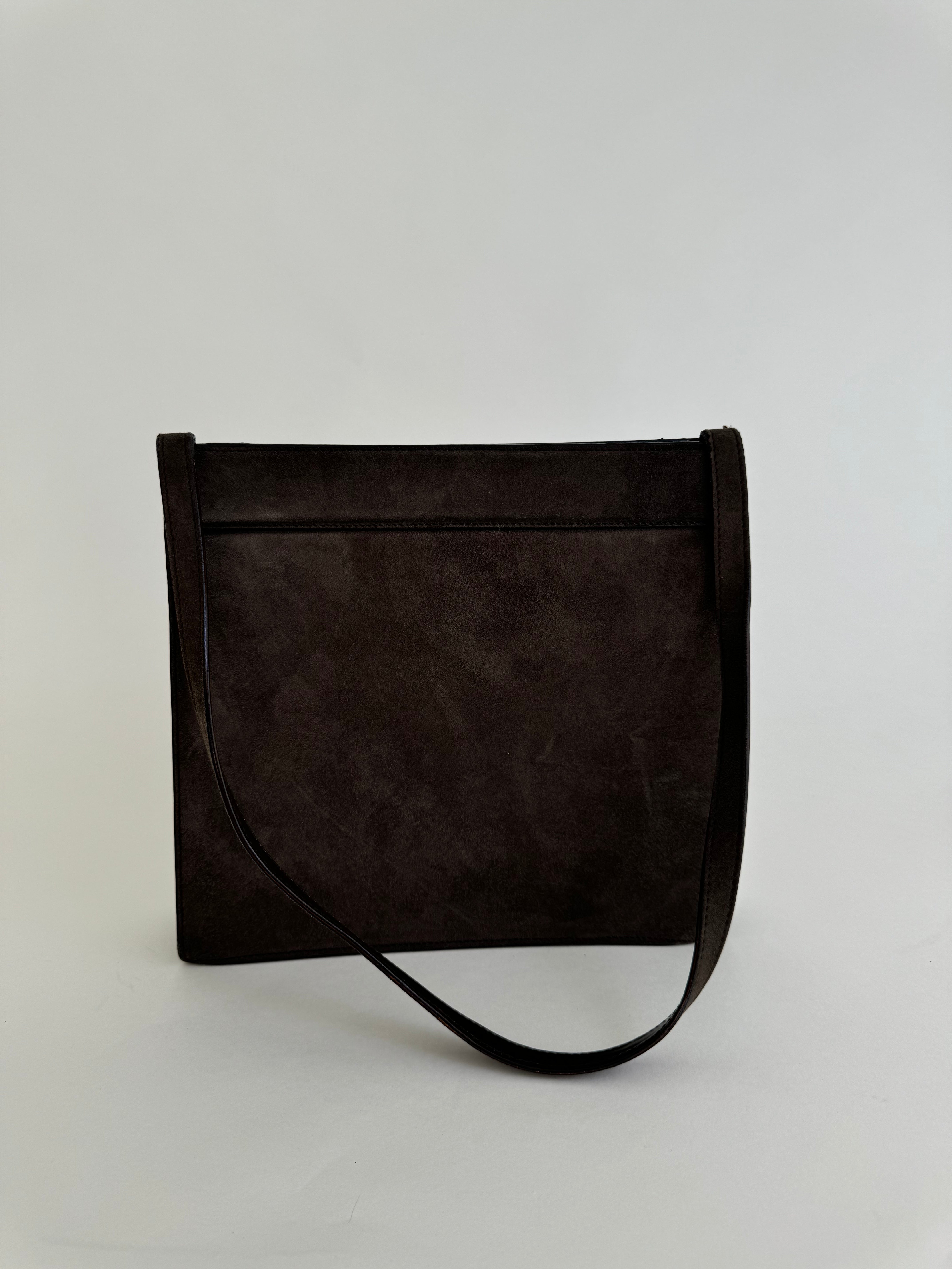 Gucci Tom Ford Brown Suede Shoulder Bag