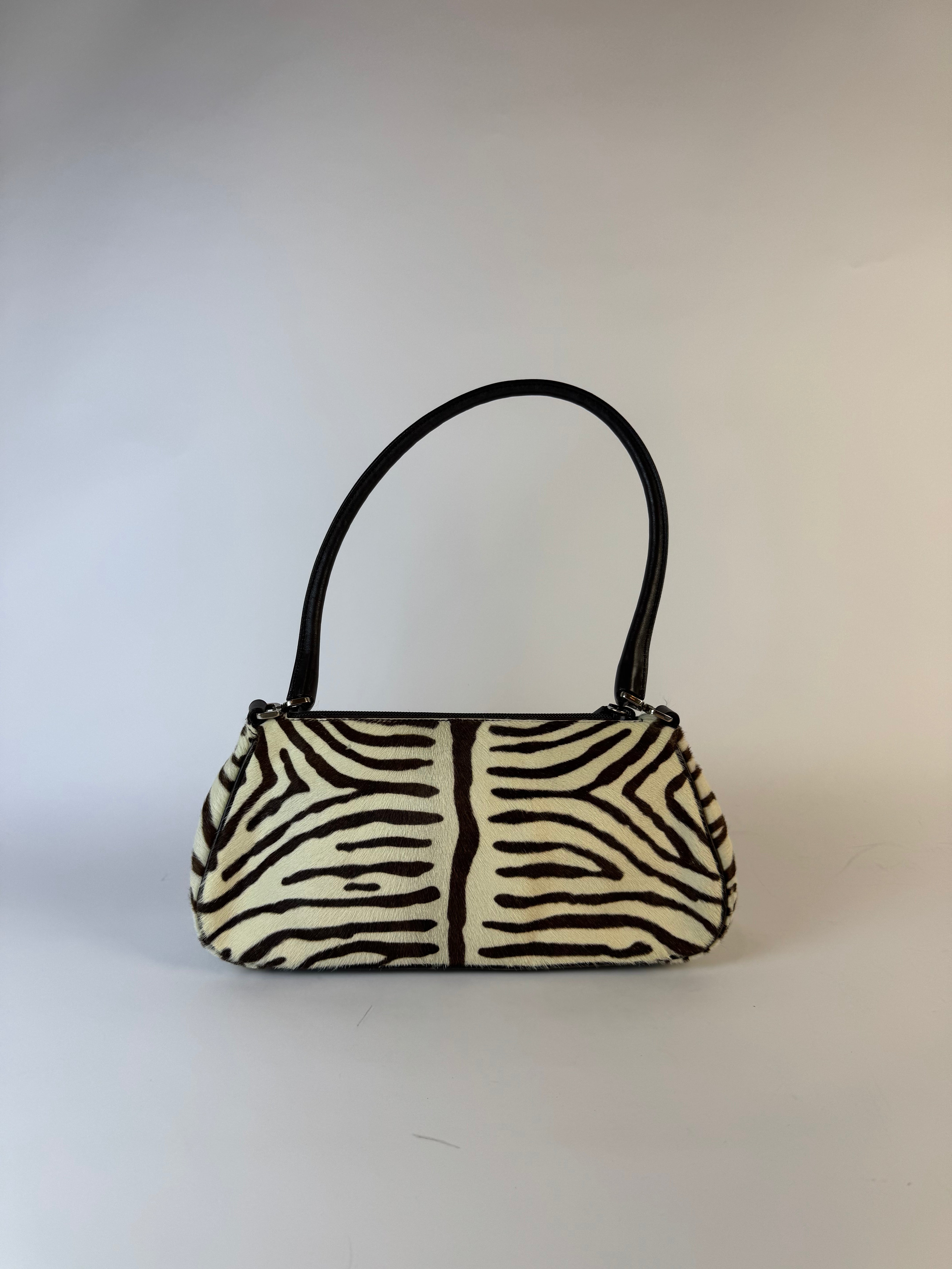 Prada Zebra Ponyhair Shoulder Bag