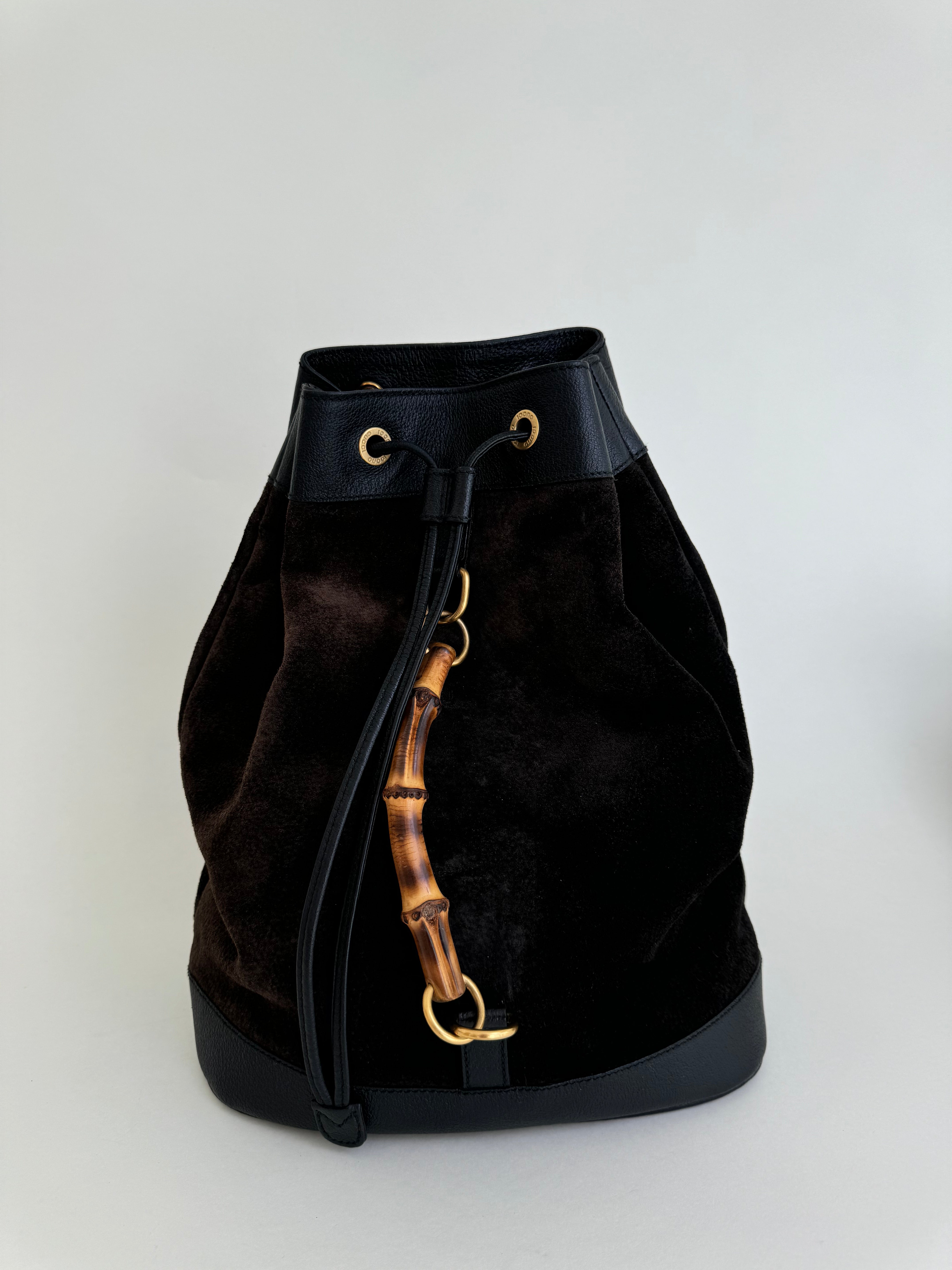 Gucci Bamboo Brown Suede Backpack