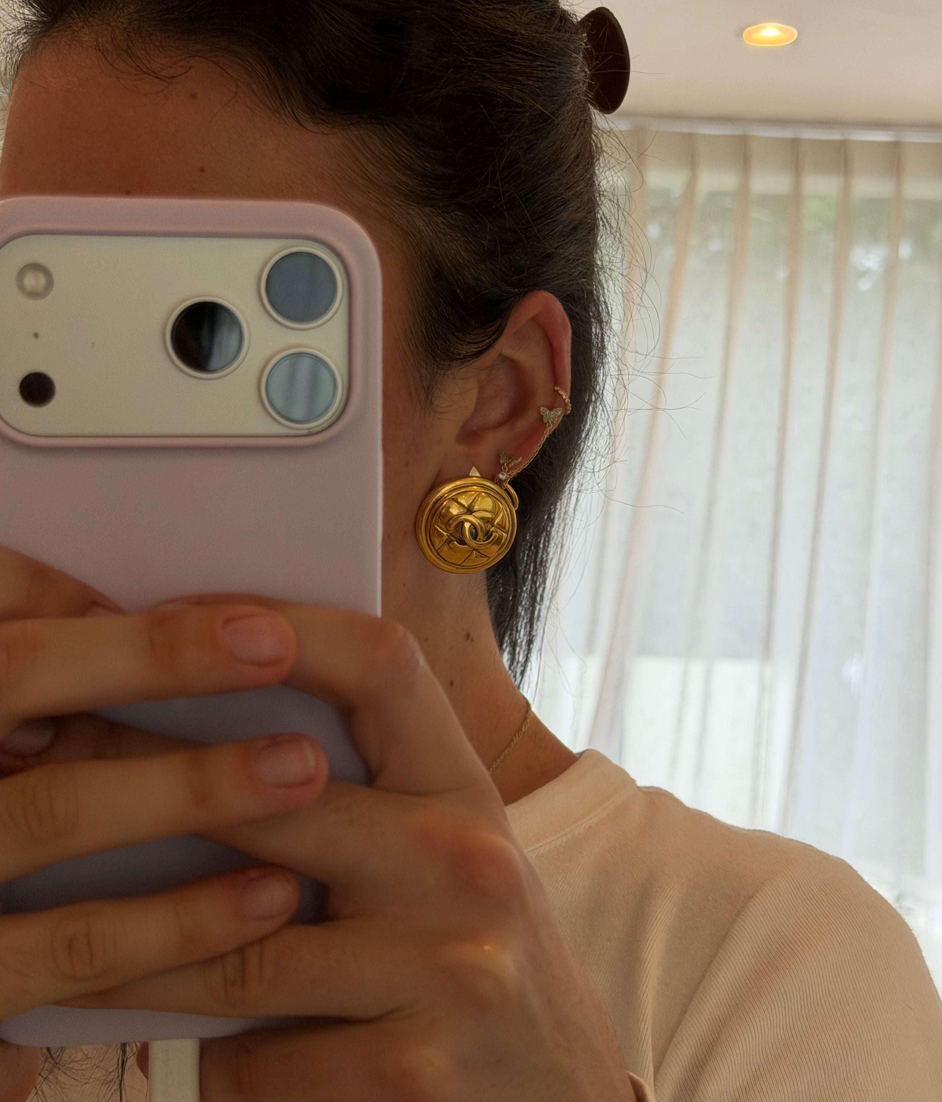 Chanel Vintage CC Clip On Earrings