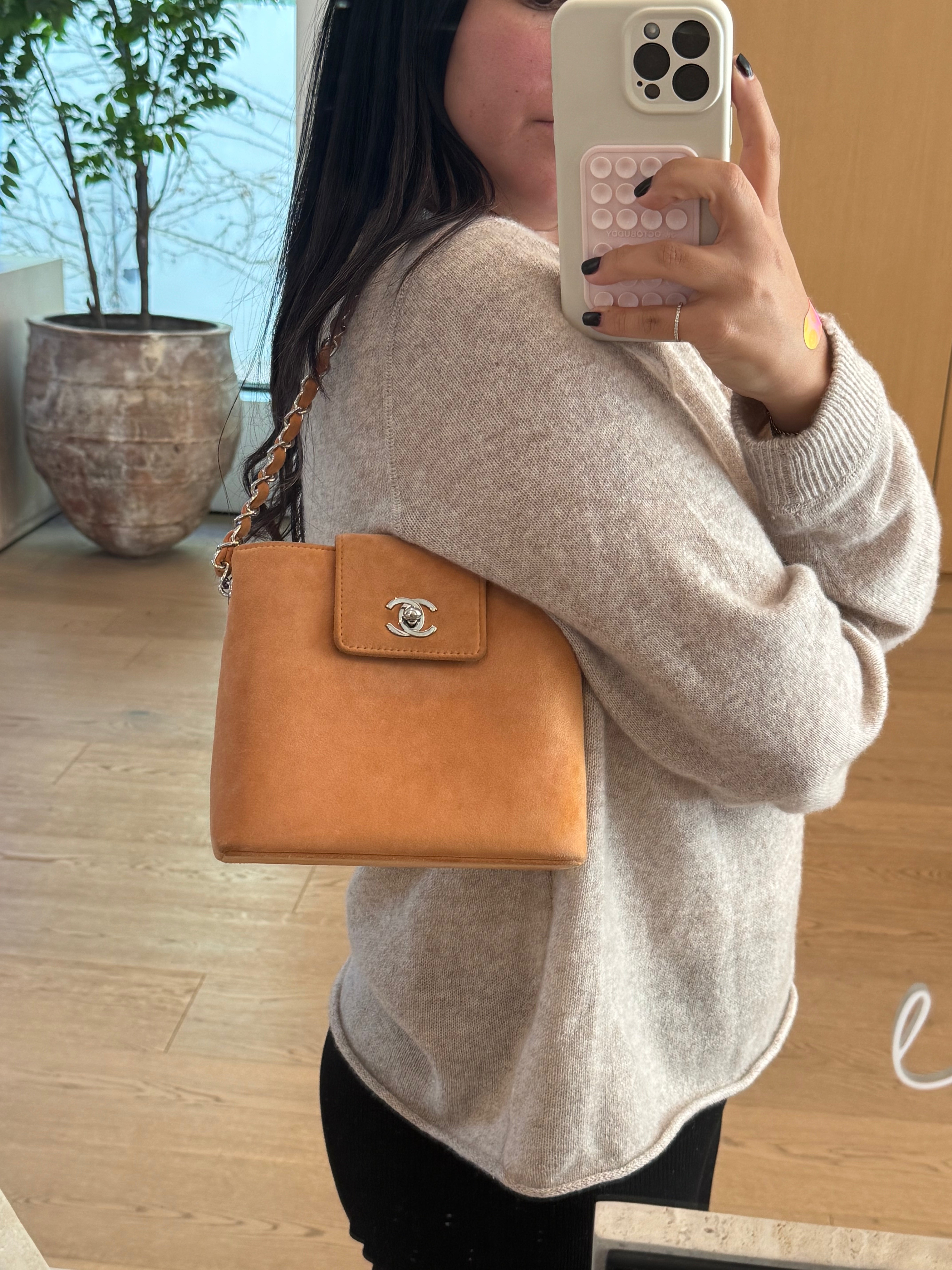 Chanel Vintage Suede Shoulder Bag